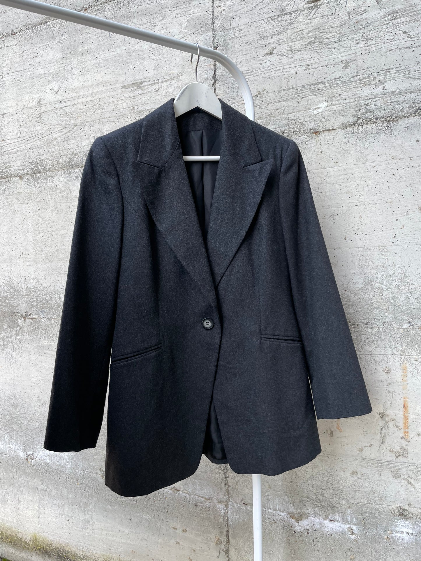 Blazer monopetto lana grigio scuro - 44it donna