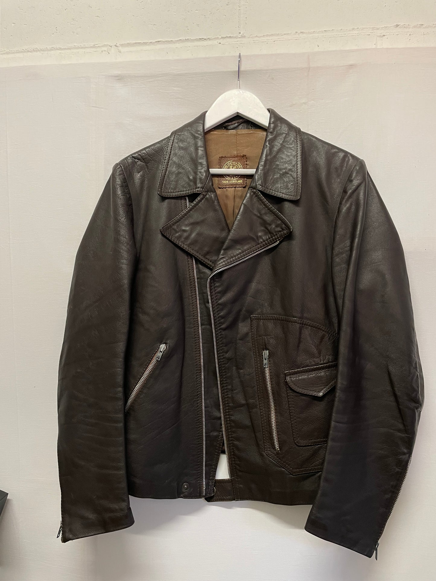 Chiodo vintage testa di moro Made in England, taglia S uomo