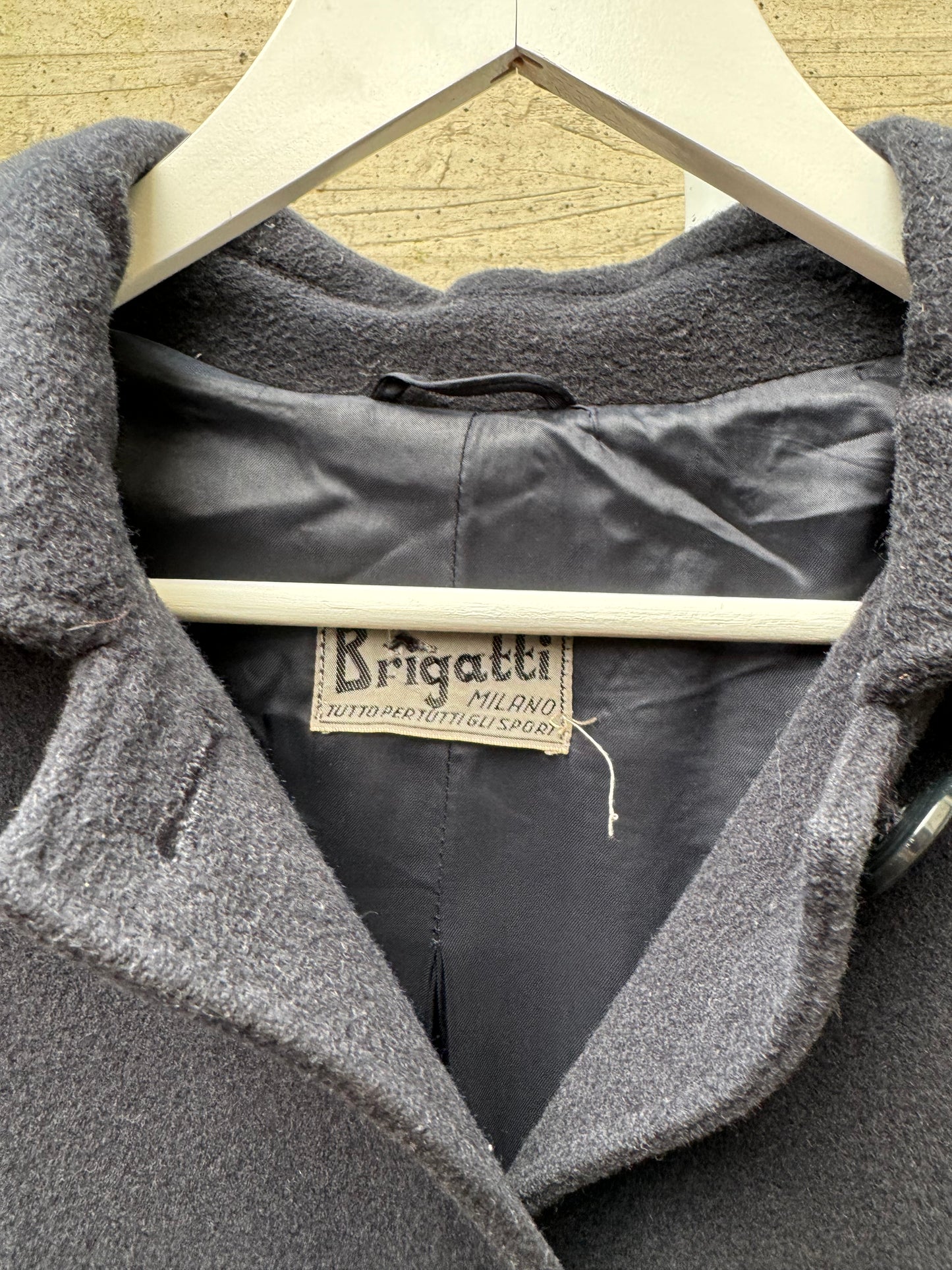 Cappotto monopetto sartoriale blu notte in misto lana vergine e cashmere