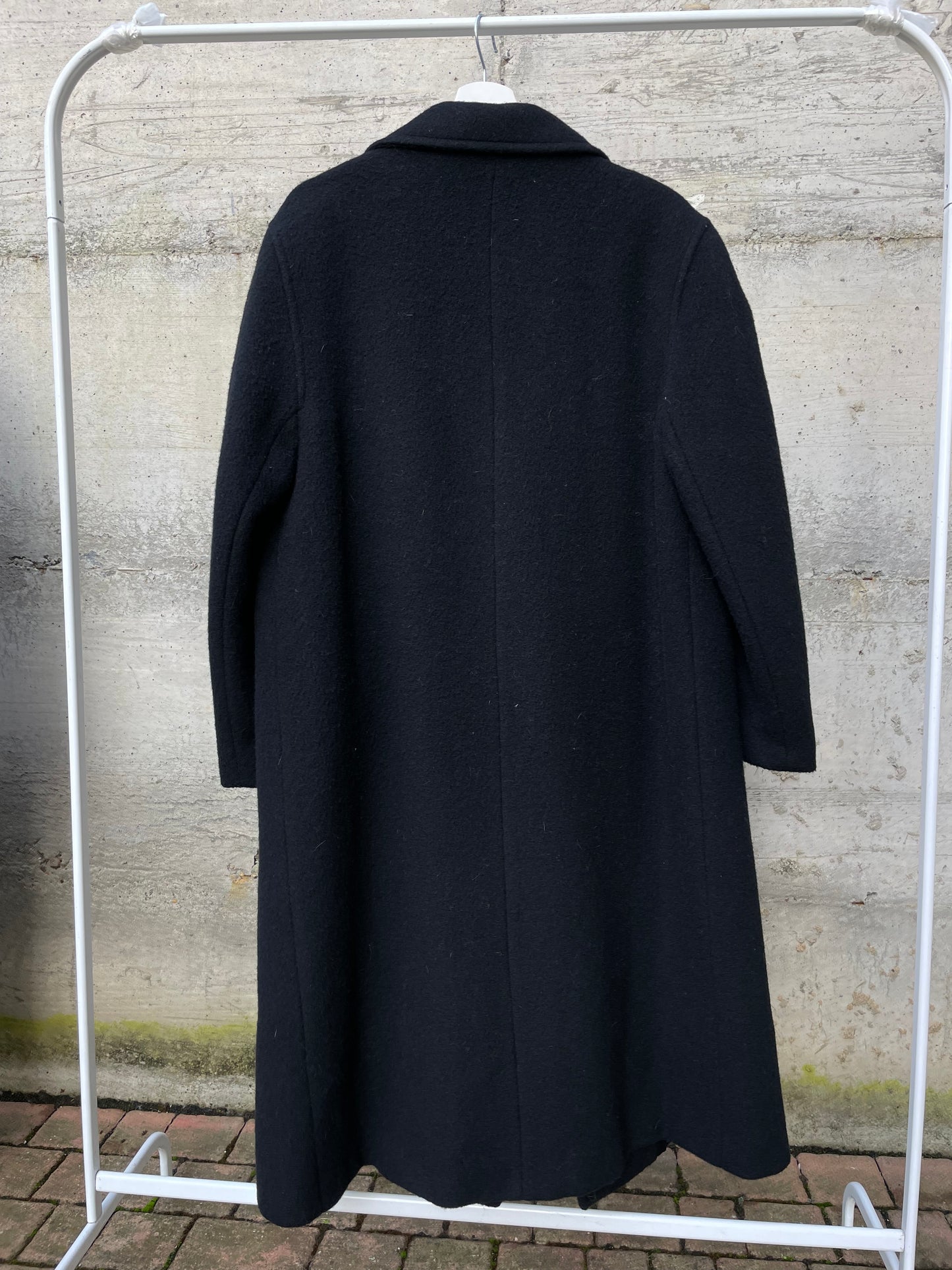 Cappotto nero sartoriale 100% lana, taglia L