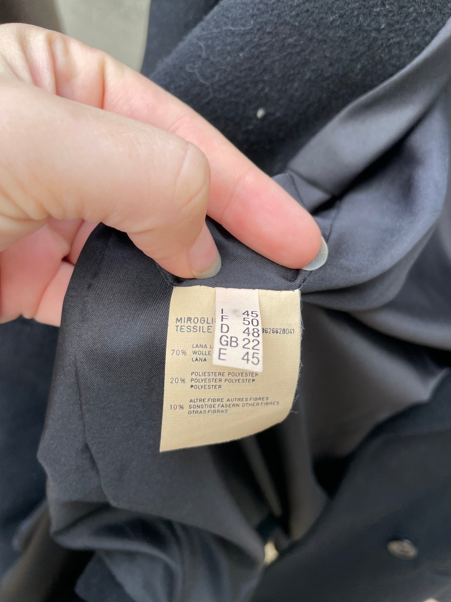 Blazer sartoriale nero doppiopetto in lana