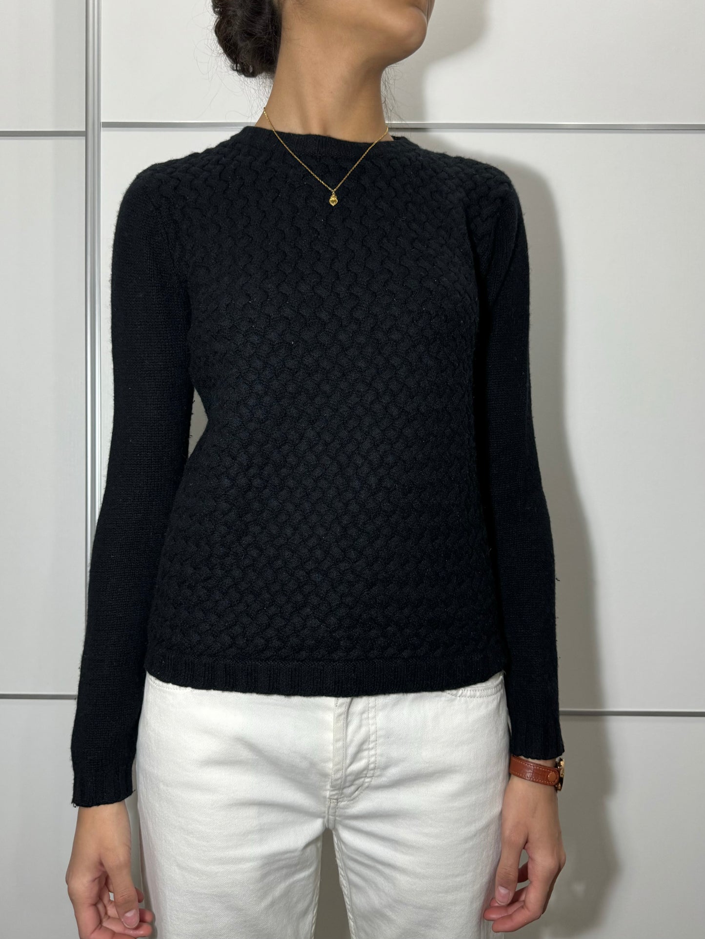 Maglioncino girocollo Ragno nero, in misto lana e cashmere, taglia S