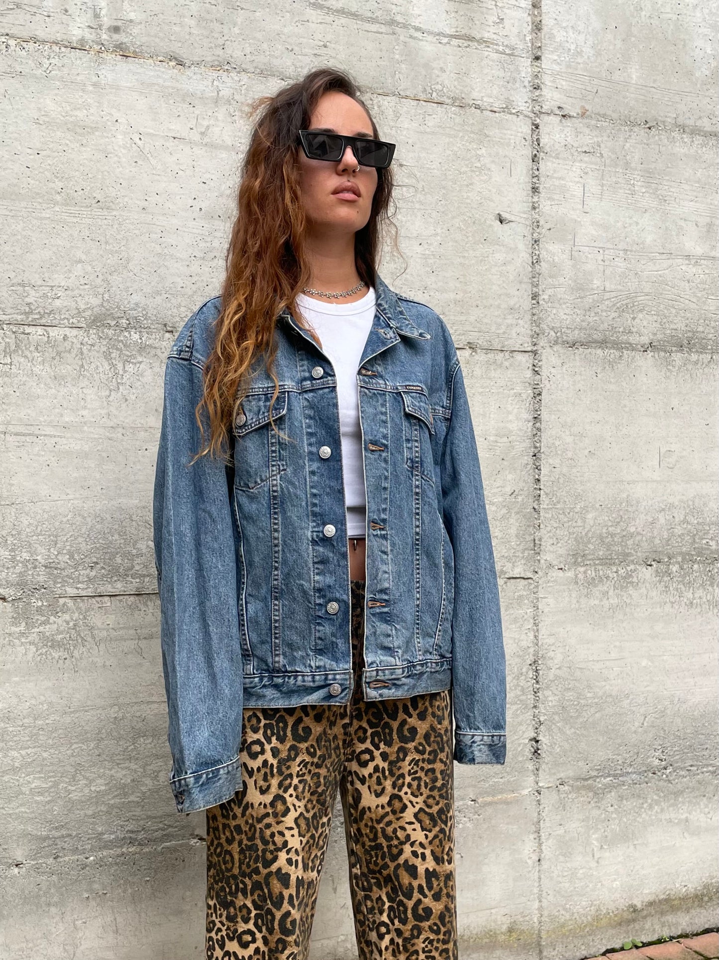 Giacca vintage denim Carrera, lavaggio medio, taglia XL