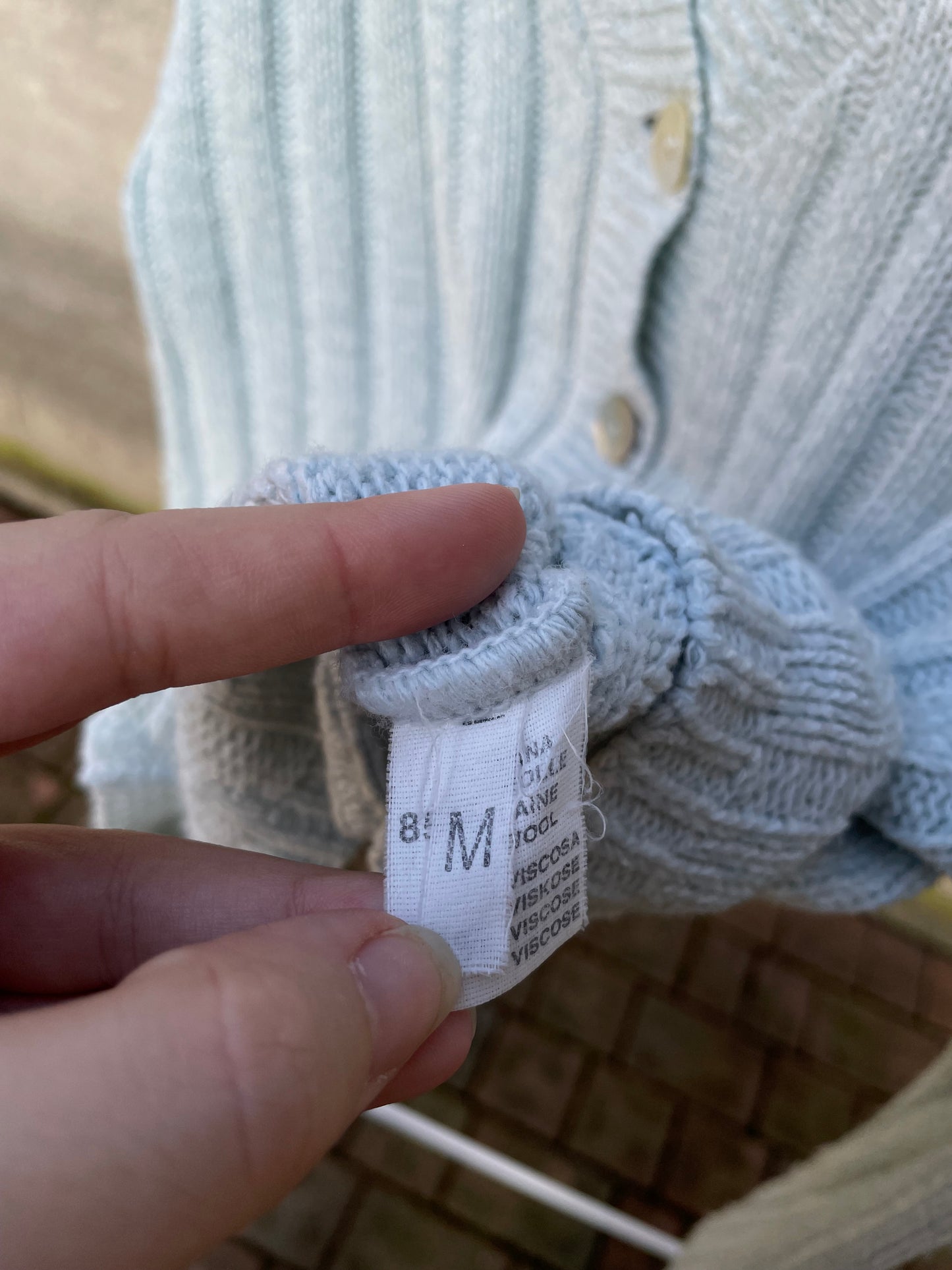 Cardigan turchese 85% lana 15% viscosa - taglia M