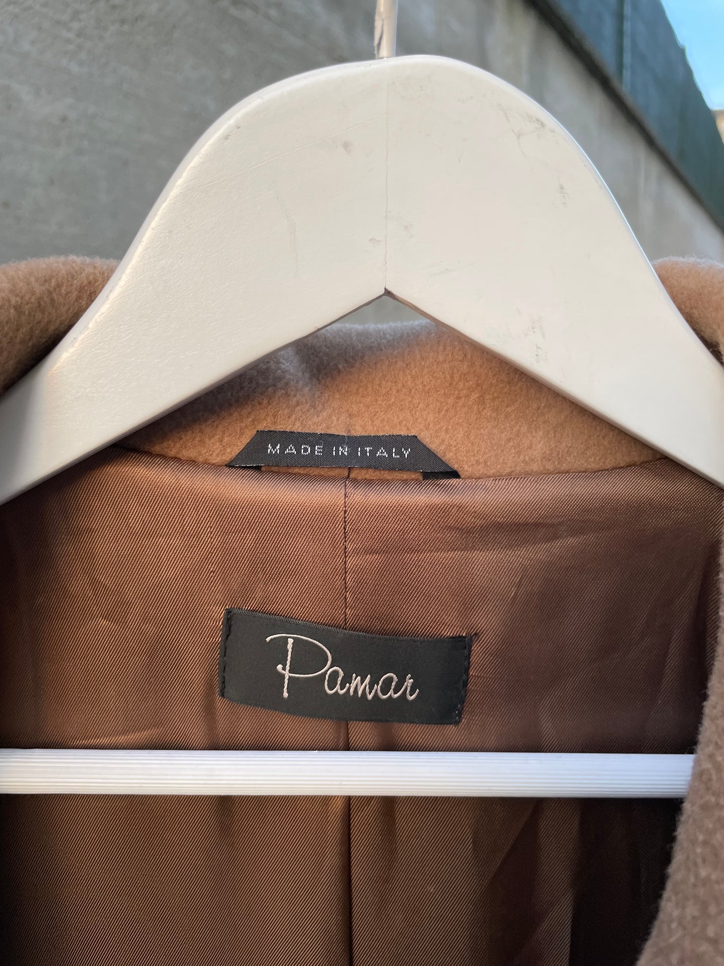 Cappotto sartoriale biscotto in pura lana vergine superfine