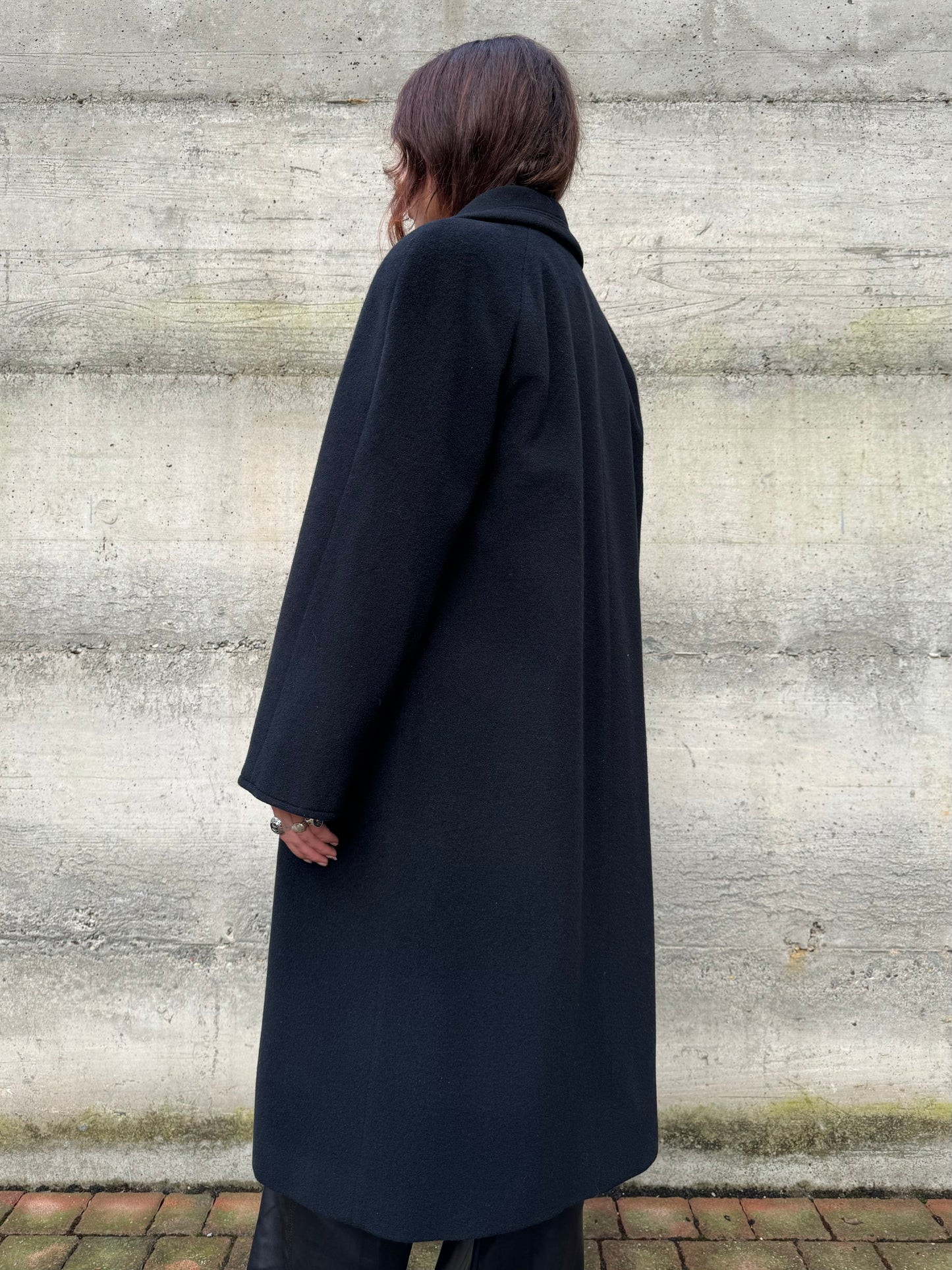 Cappotto donna sartoriale 100% lana vergine merino Marzotto e fodera in cupro Bemberg. Taglia 42it