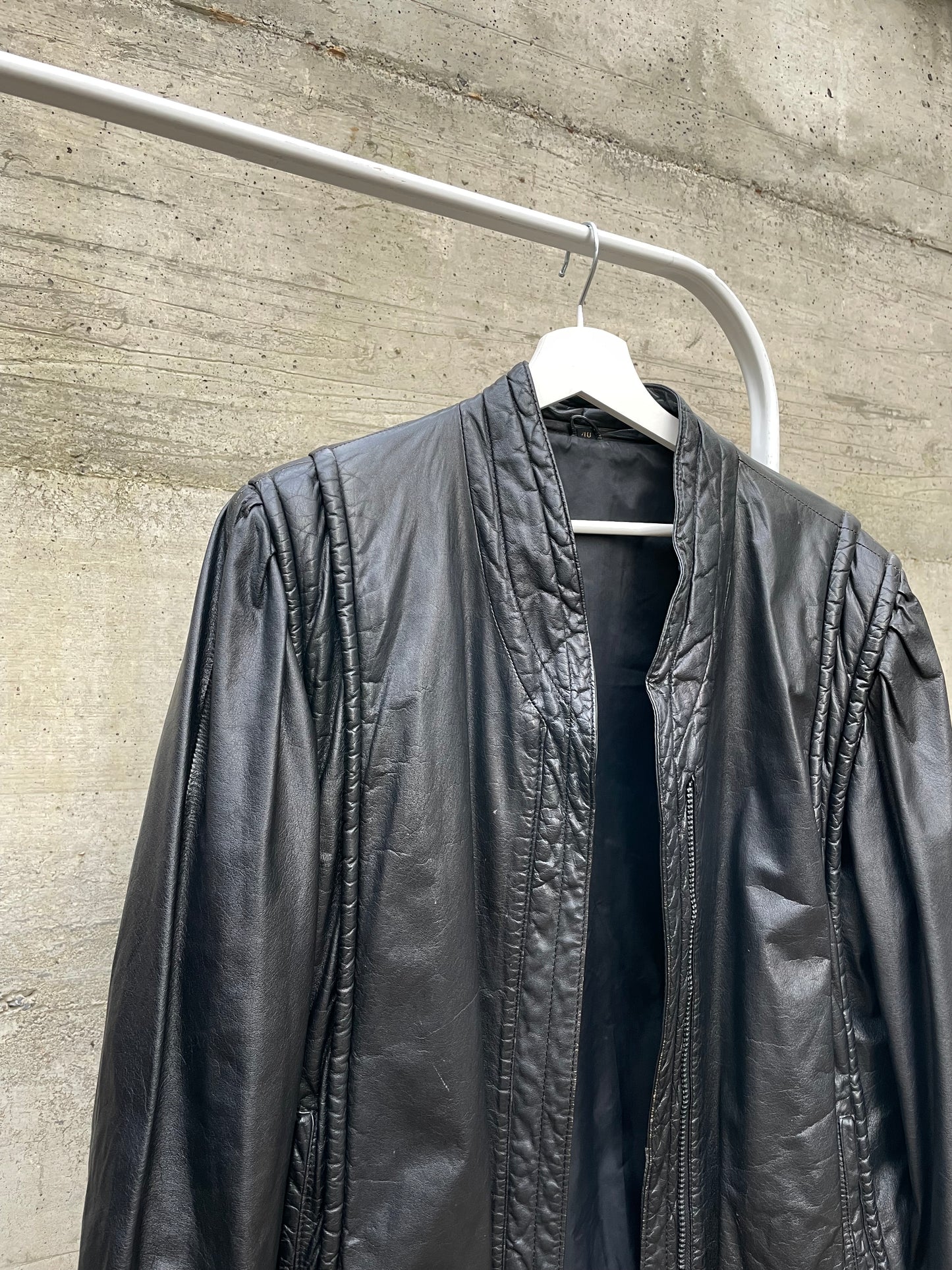 Bomber in vera pelle nero - taglia M