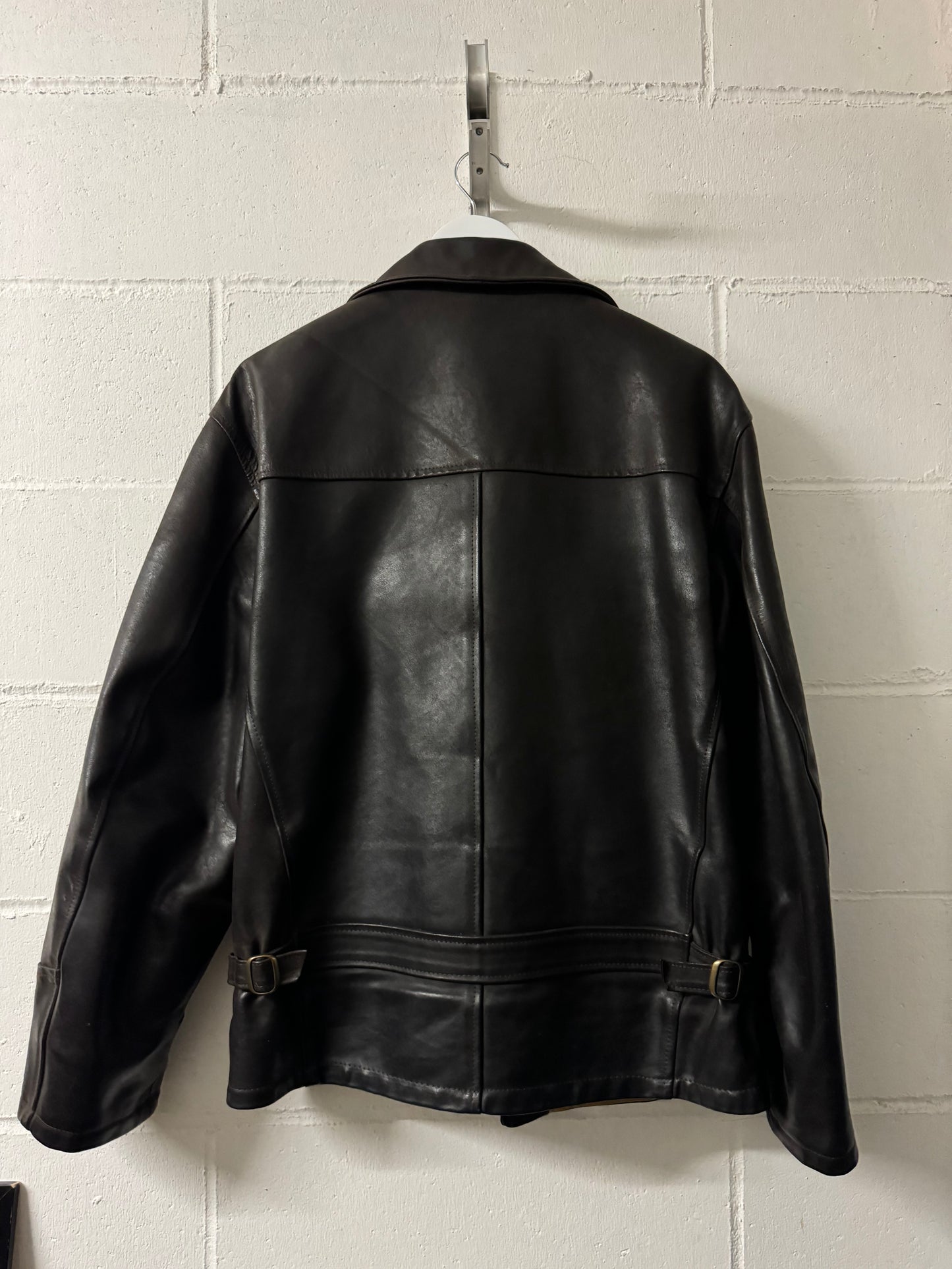 Biker liscio in cuoio testa di moro