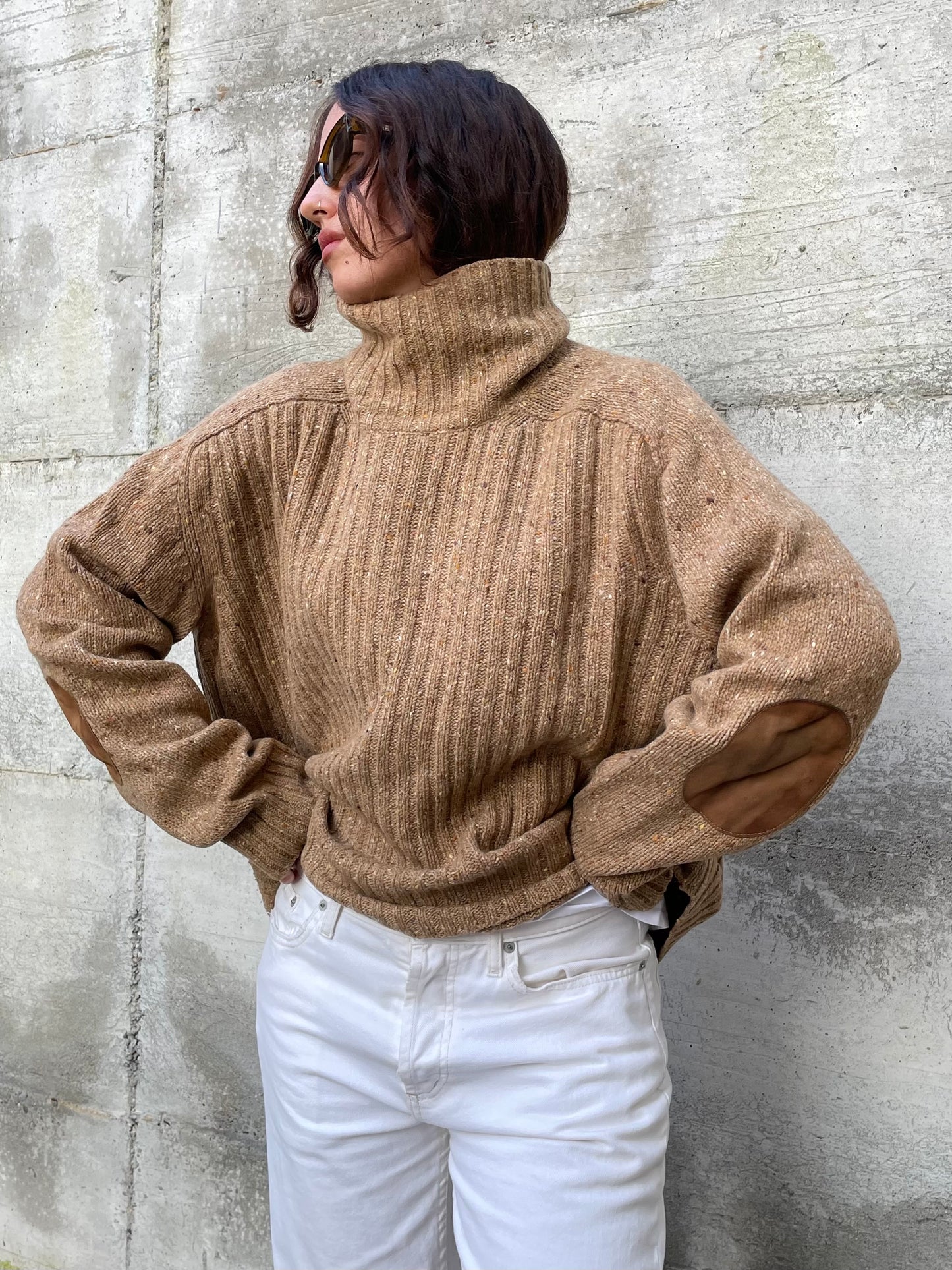 Dolcevita con toppe D'Aniello Boutique 70% lana merinos 30% cashmere