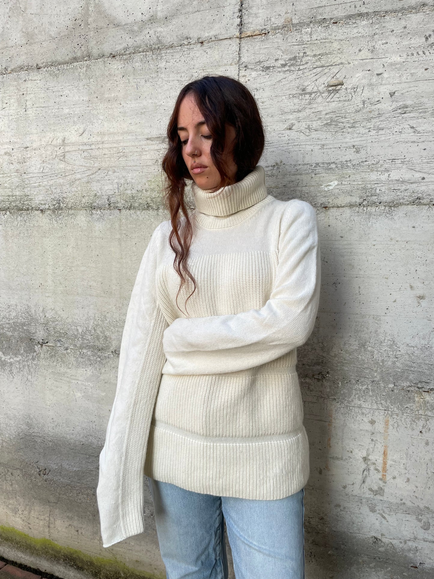 Dolcevita oversize burro Liviana Conti, 100% lana vergine - taglia M