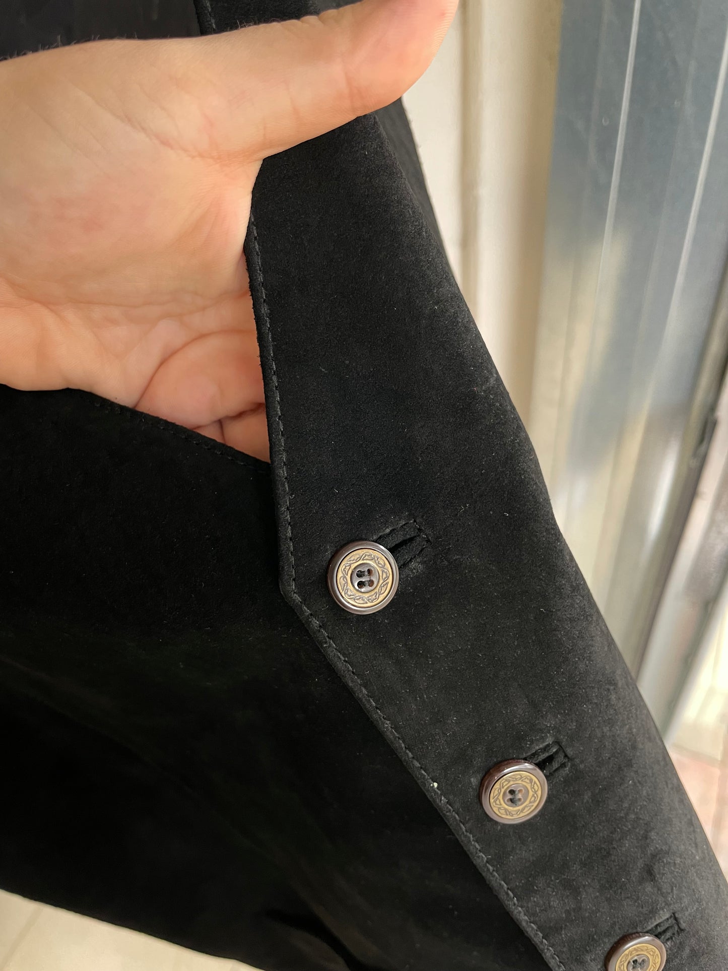 Gilet nero suede vera pelle - taglia L