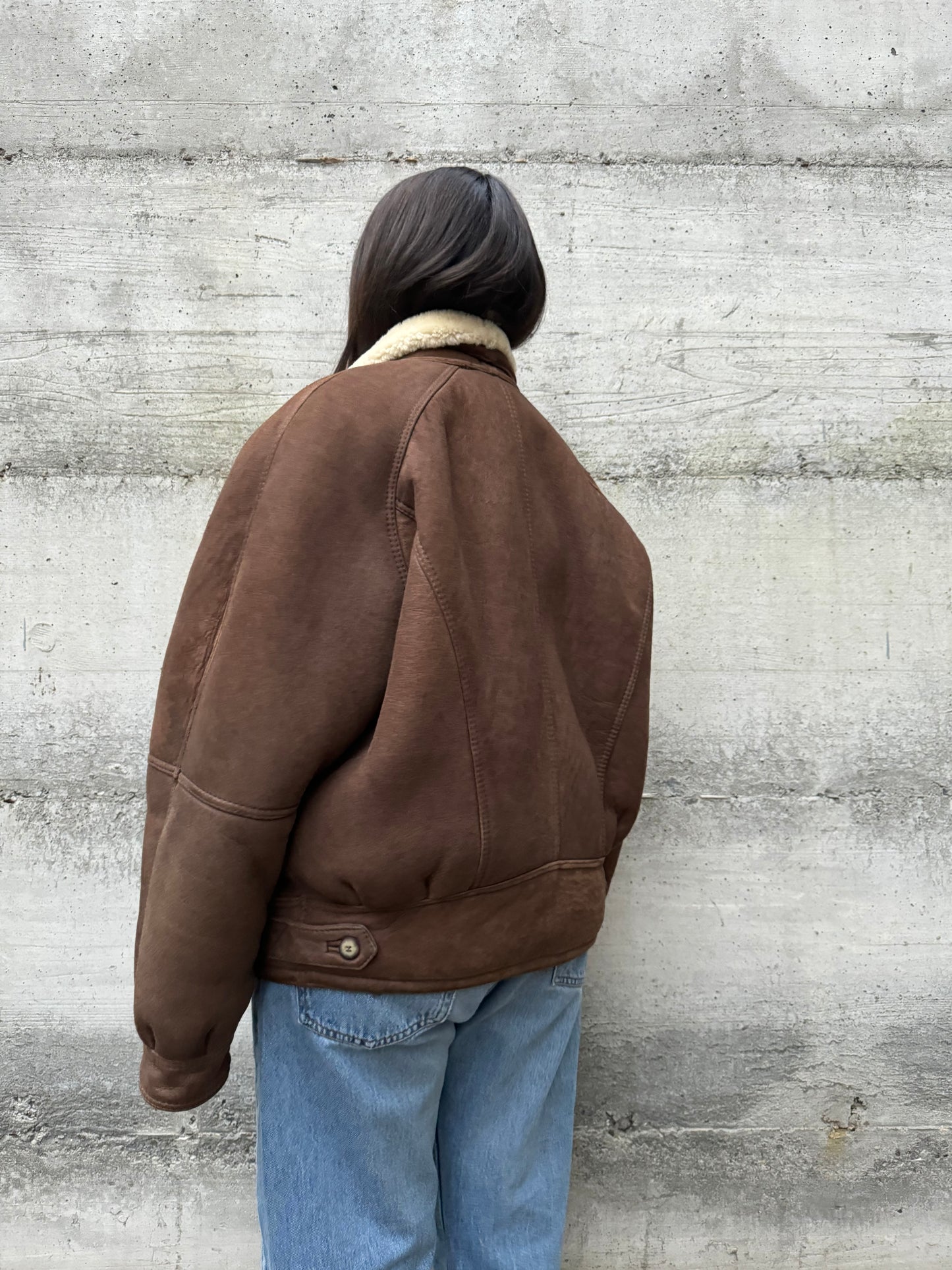 Bomber aviator Shearling marrone, taglia 48it uomo (S/M)