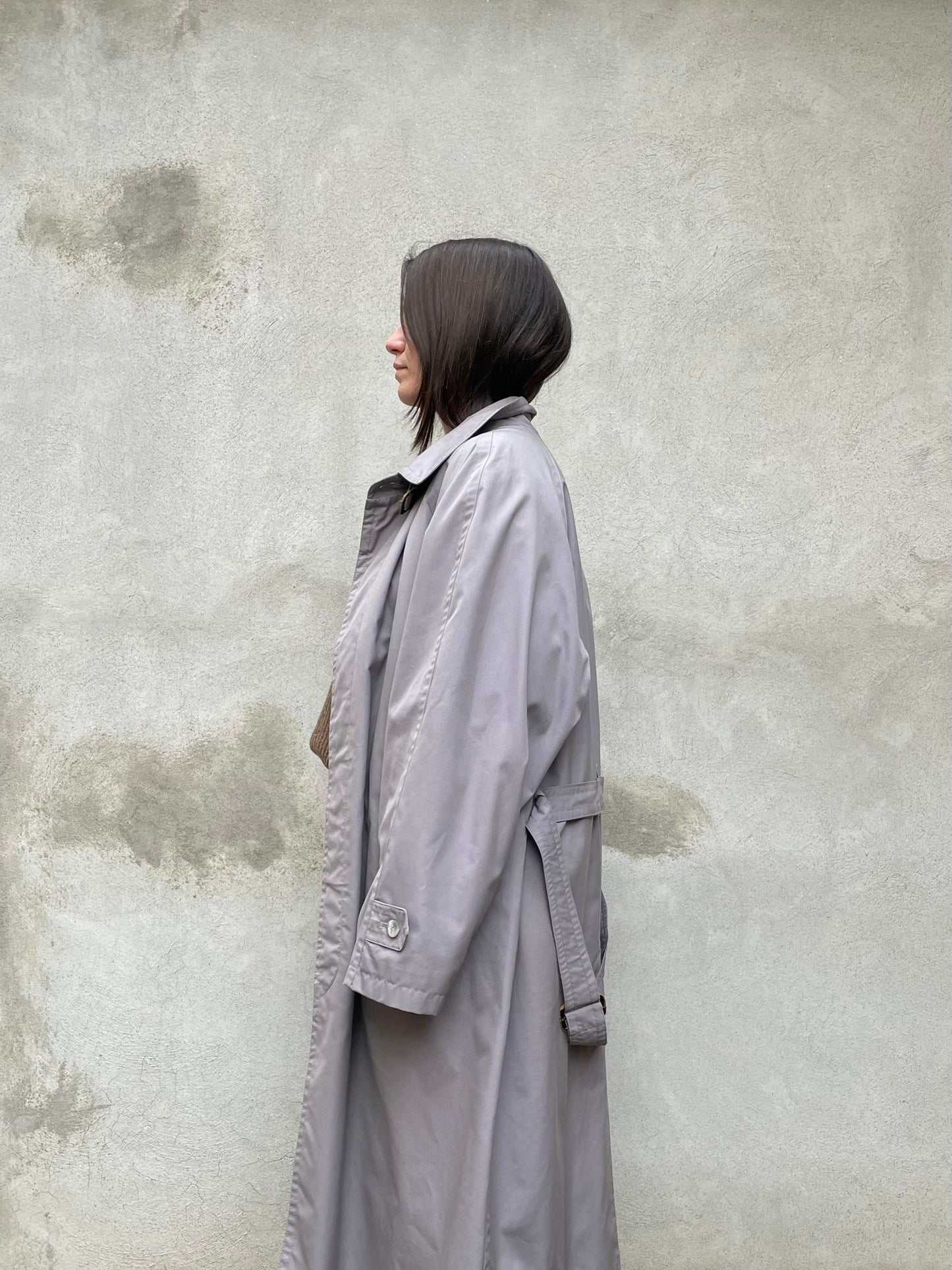Trenchcoat lungo monopetto glicine