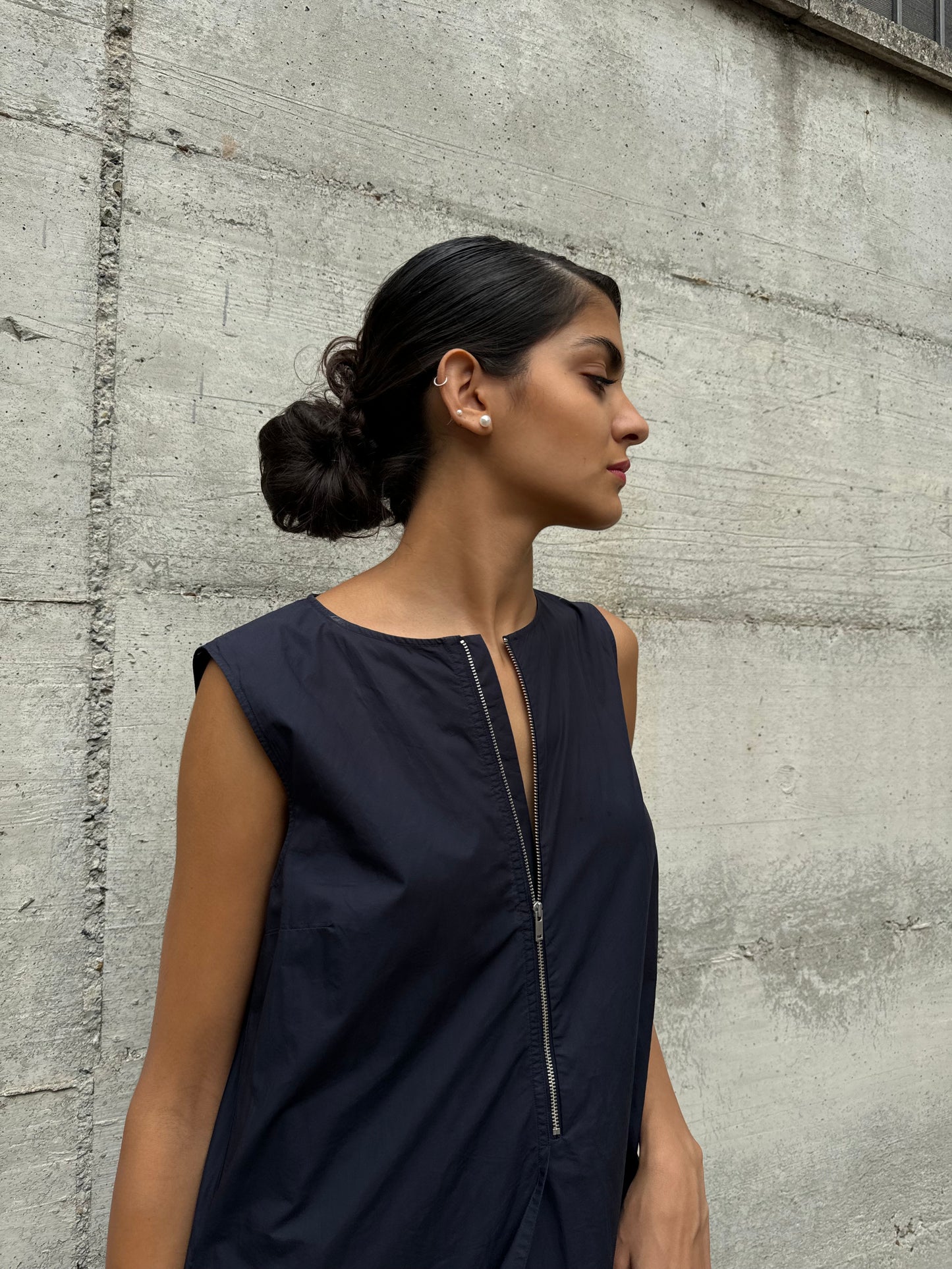 Maxi abito COS in cotone blu notte, taglia M