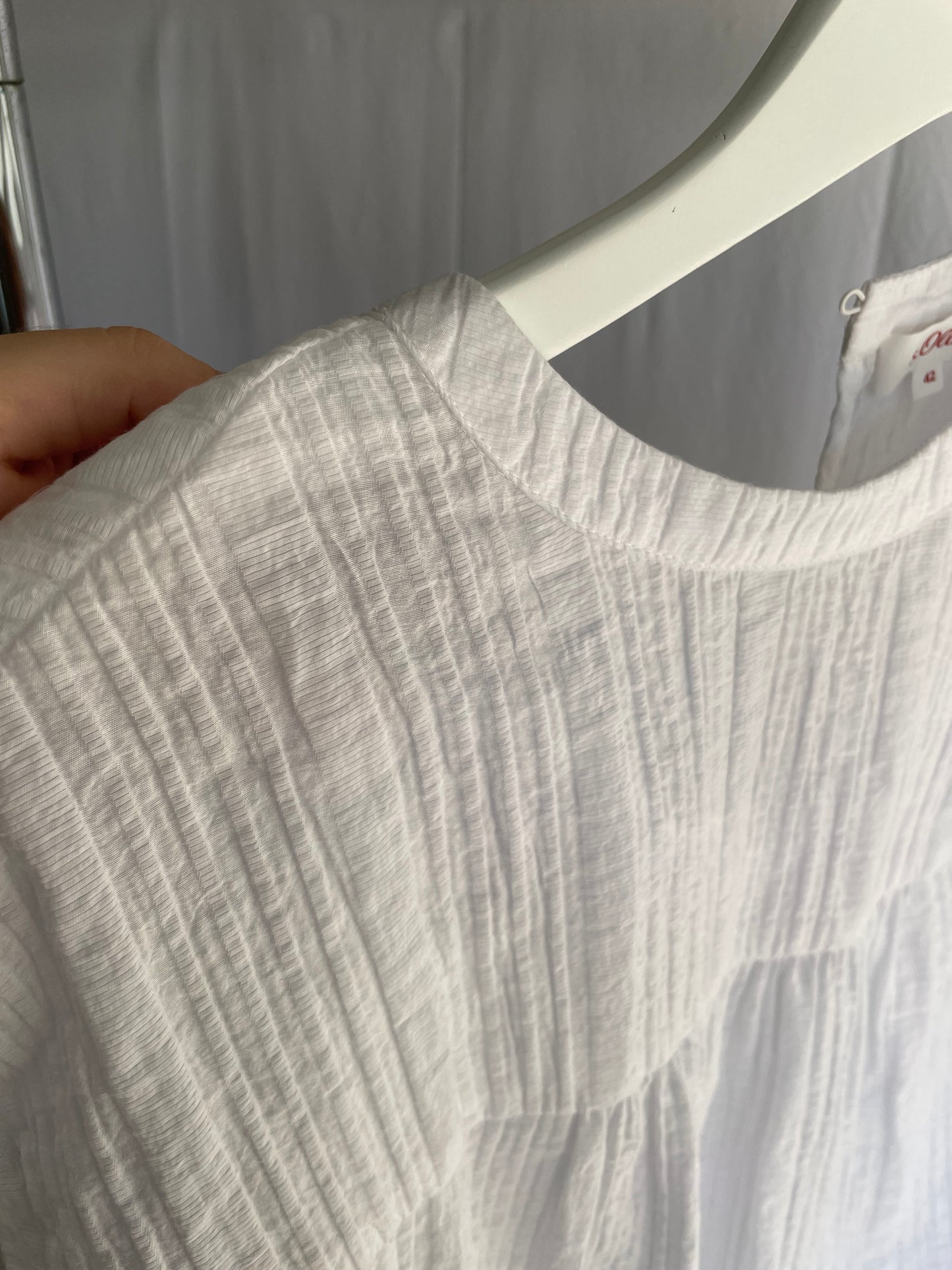 Blusa ampia in viscosa crespata bianca - taglia 46it