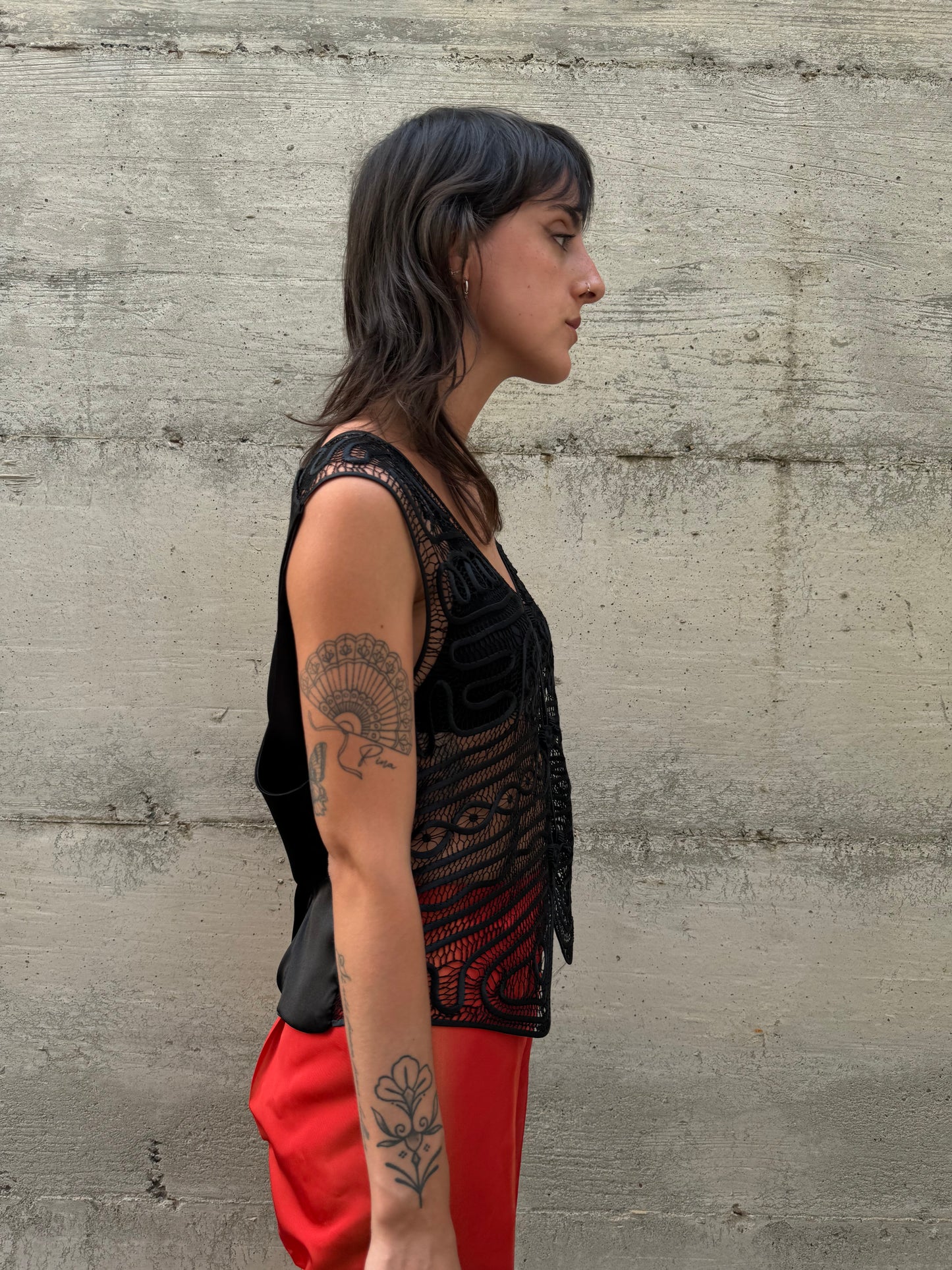 Gilet lavorato in autentica seta cinese