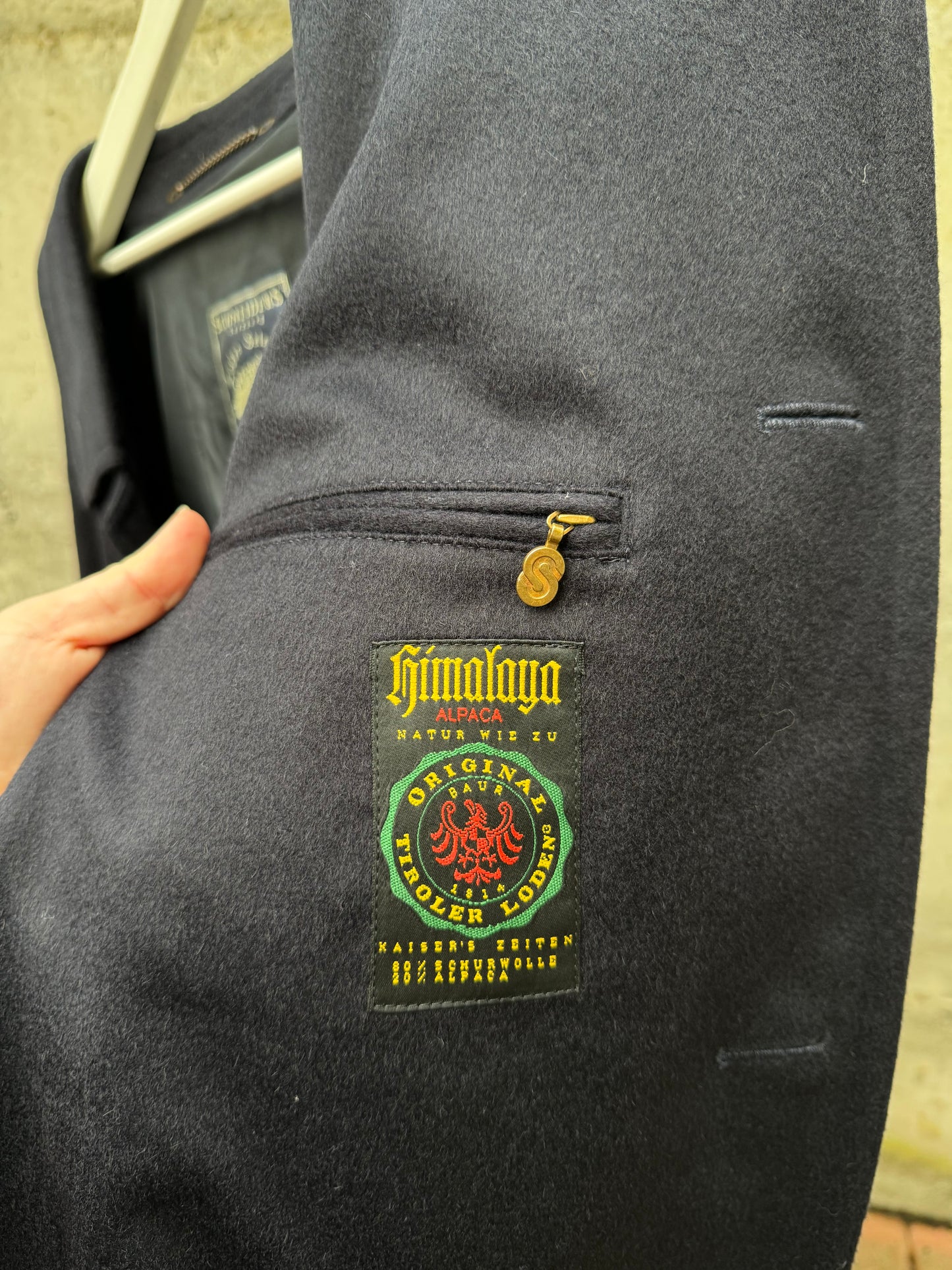 Classico cappotto Loden blu notte in misto lana vergine e alpaca