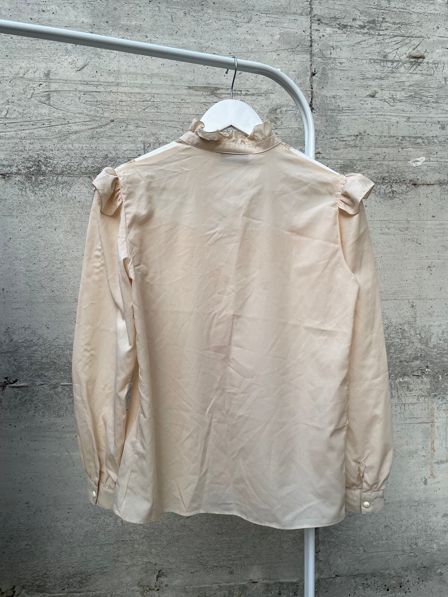 Camicetta nude con balze e dettaglio sheer - taglia S