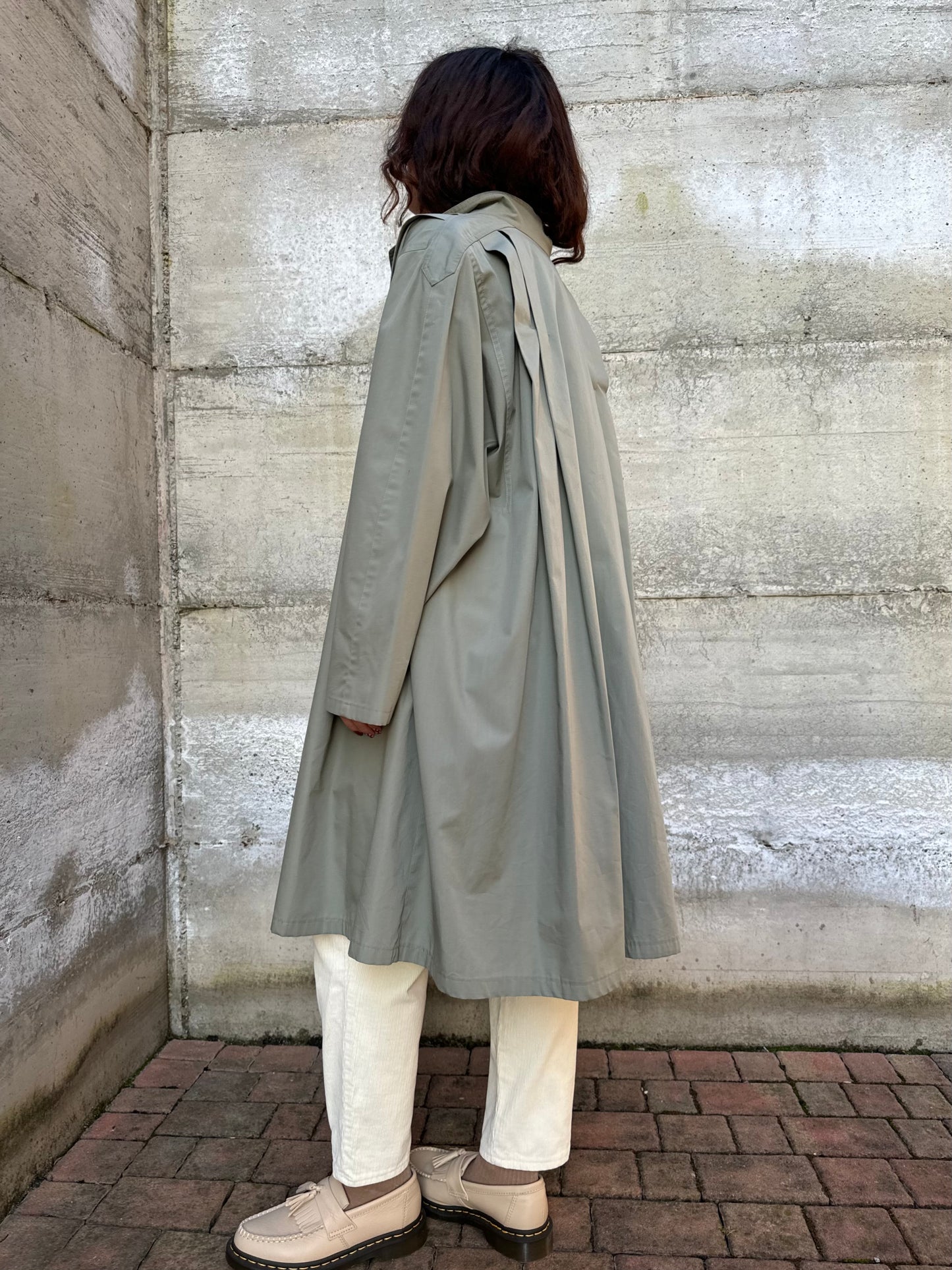 Spolverino sartoriale Mascoff in cotone verde salvia