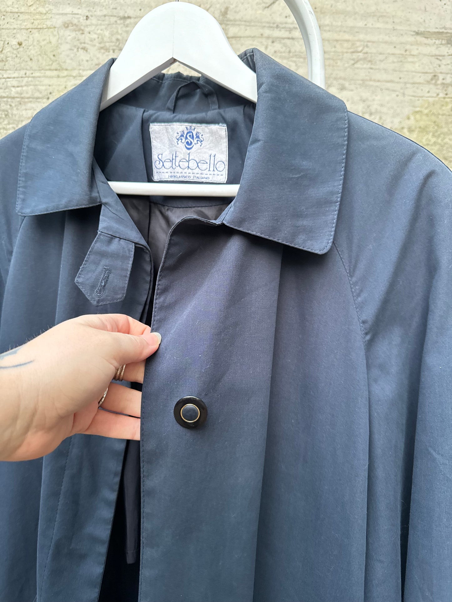 Trenchcoat sartoriale monopetto blu notte