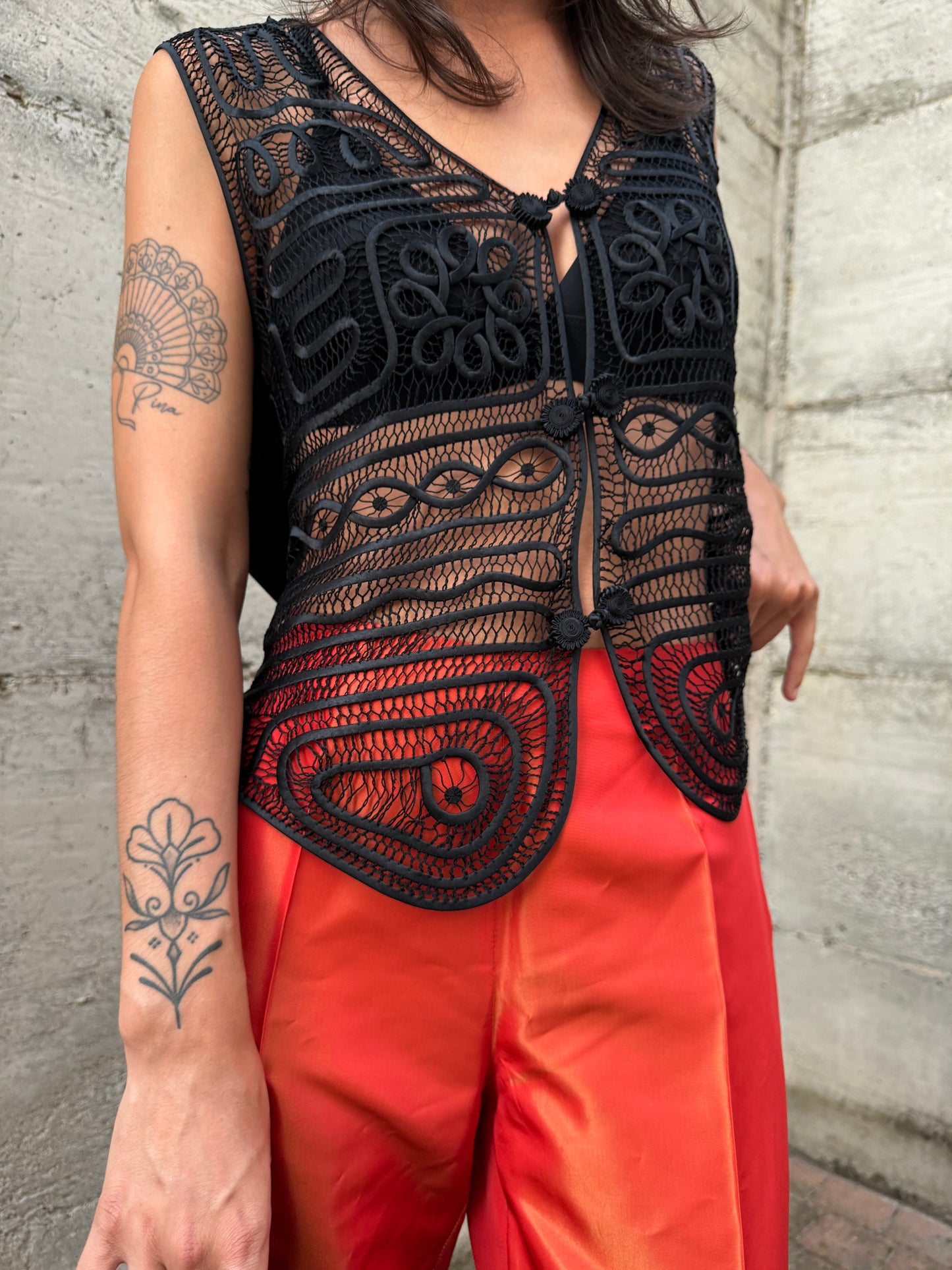 Gilet lavorato in autentica seta cinese