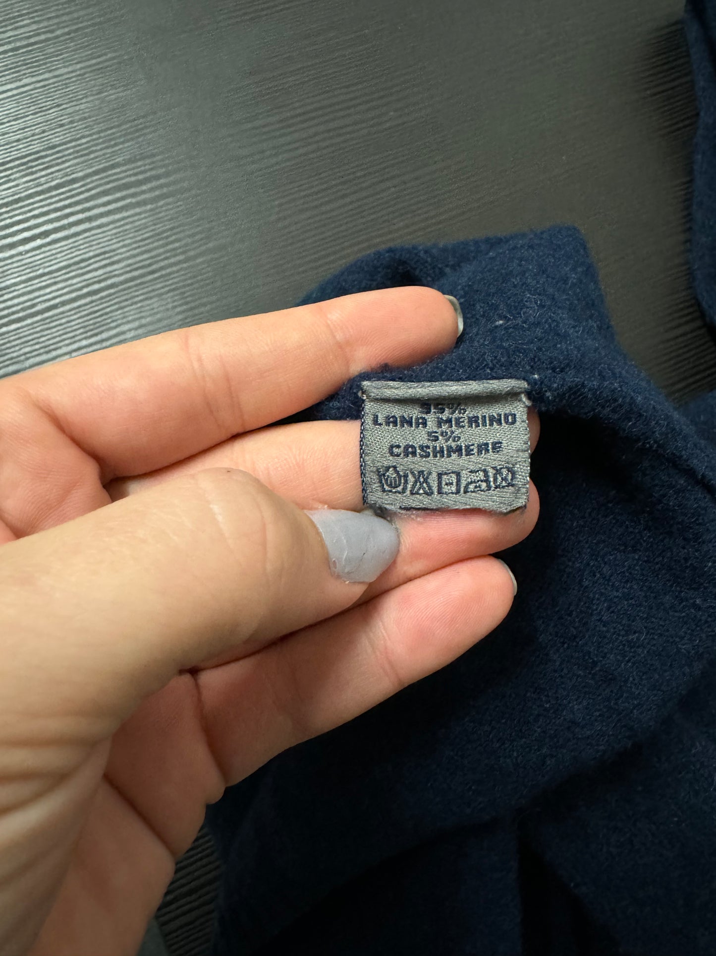 Dolcevita slim blu notte in lana merino e cashmere