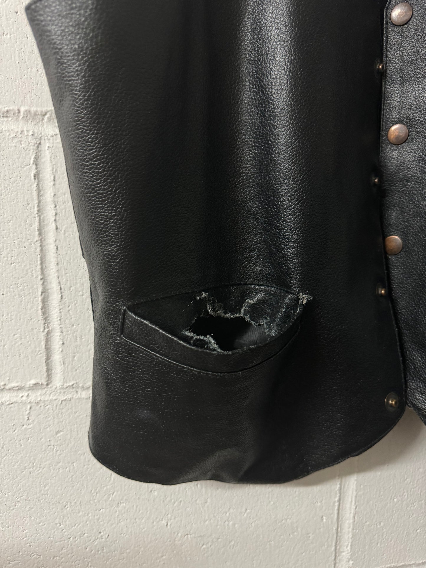 Gilet in vera pelle nero, S uomo