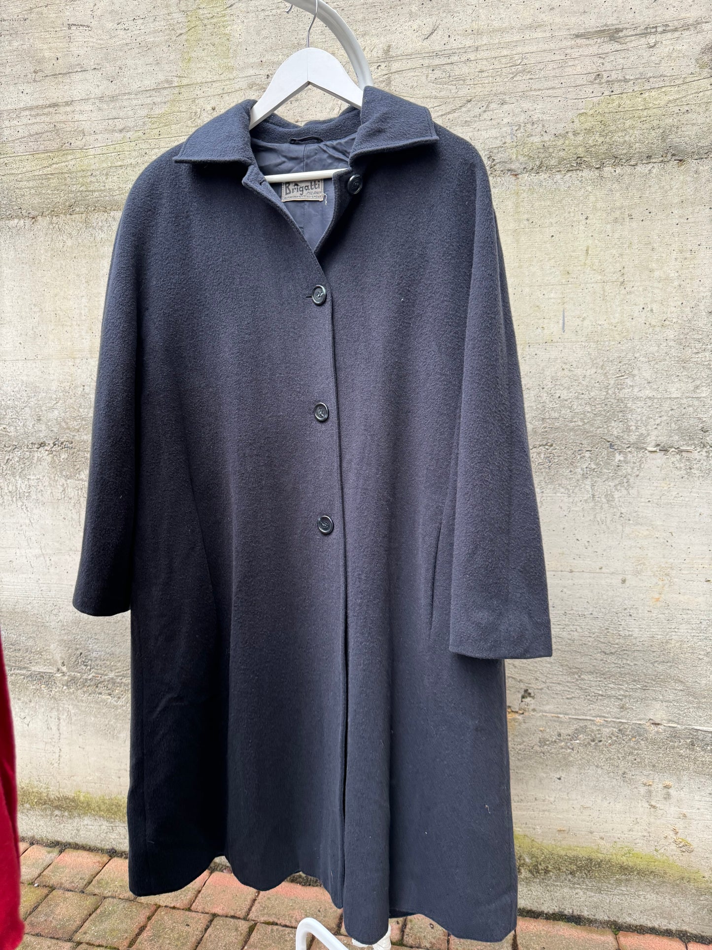 Cappotto monopetto sartoriale blu notte in misto lana vergine e cashmere