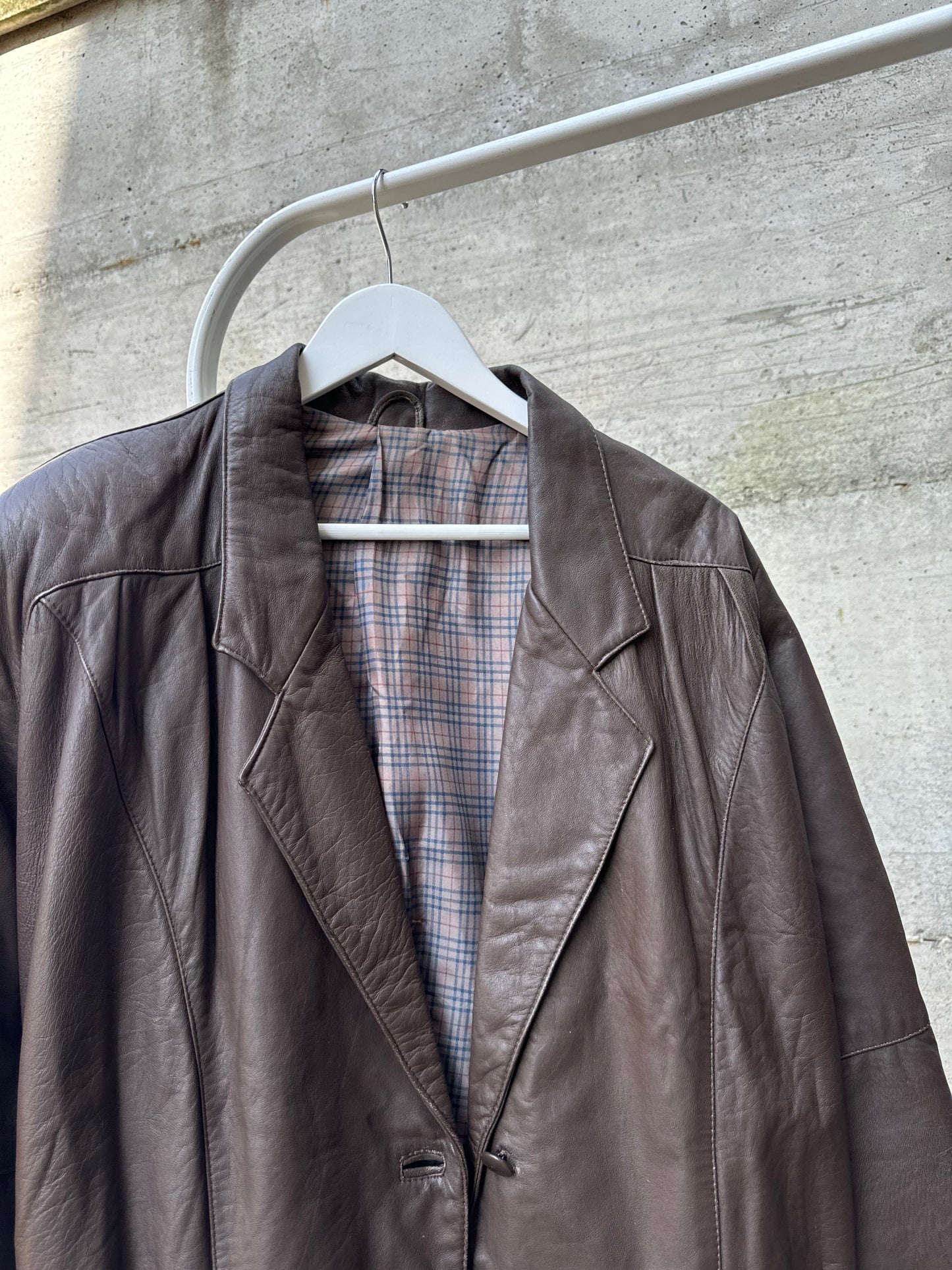 Giacca 80s donna cioccolato in vera pelle nappata