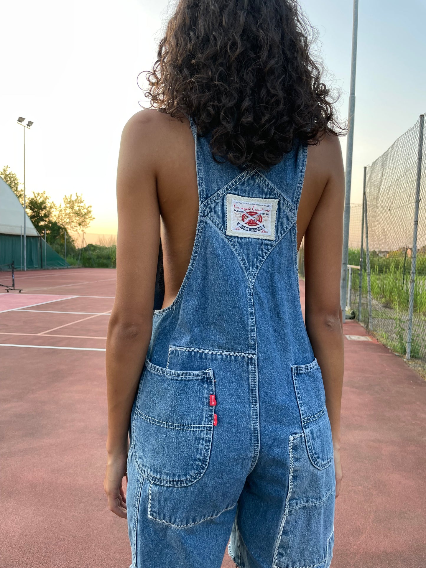 Salopette vintage denim lavaggio medio - taglia M