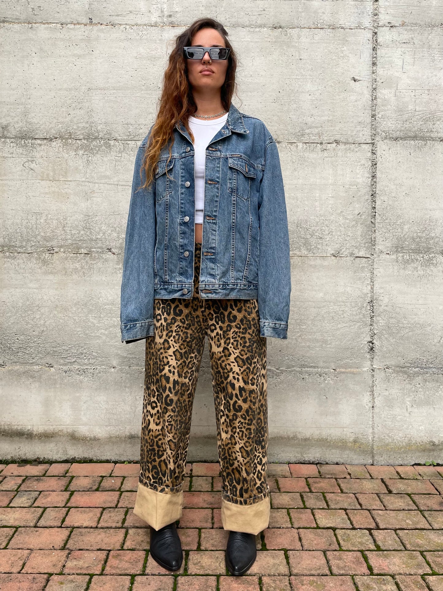 Giacca vintage denim Carrera, lavaggio medio, taglia XL