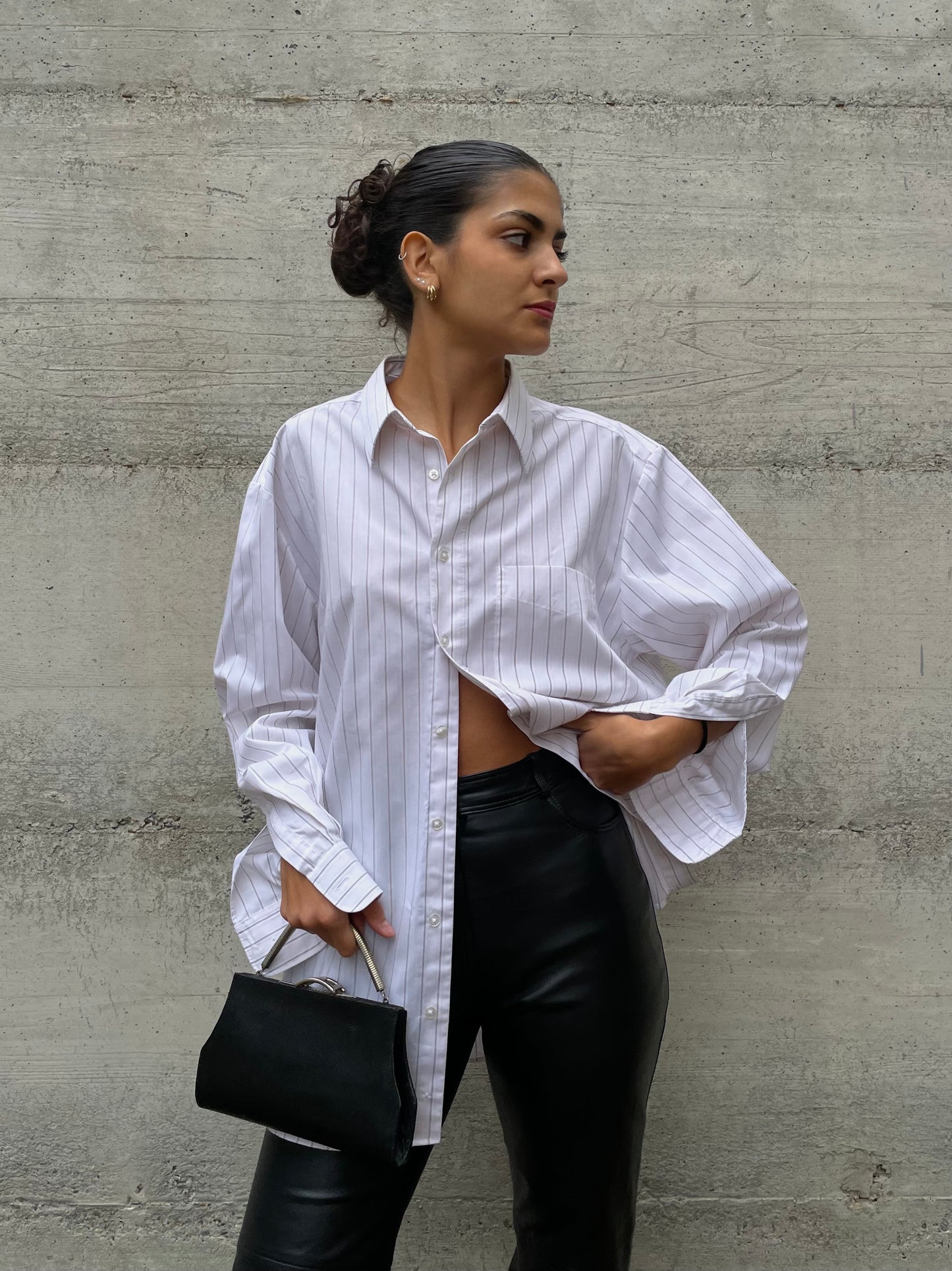 Camicia oversize striped 100% cotone