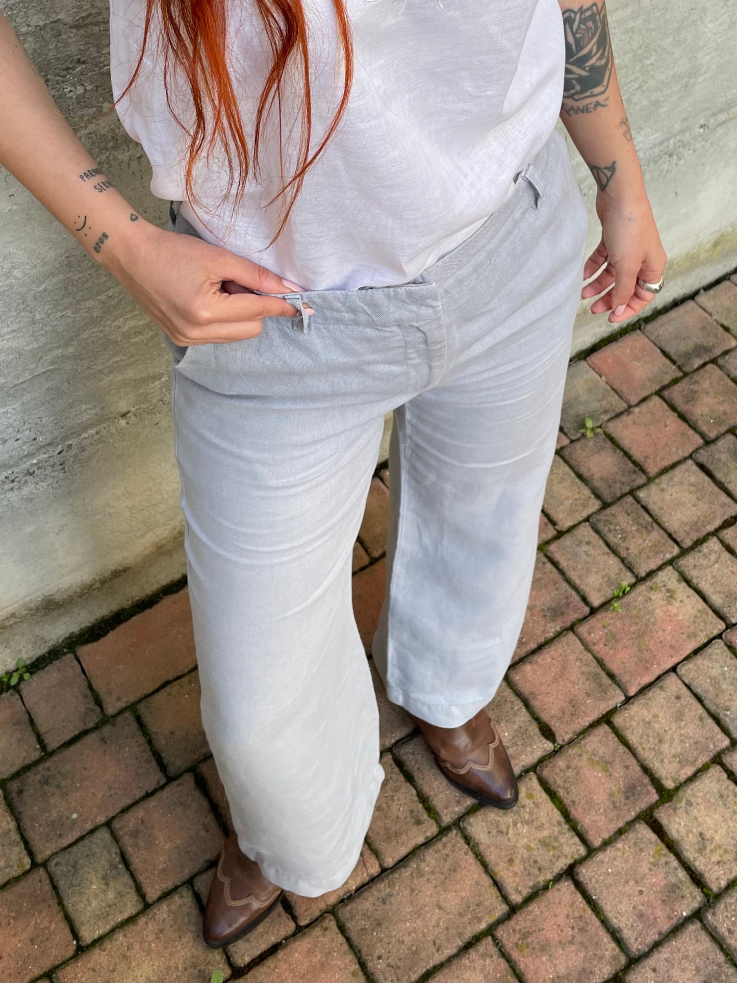 Pantalone Aspesi ghiaccio 100% lino - tg. 42