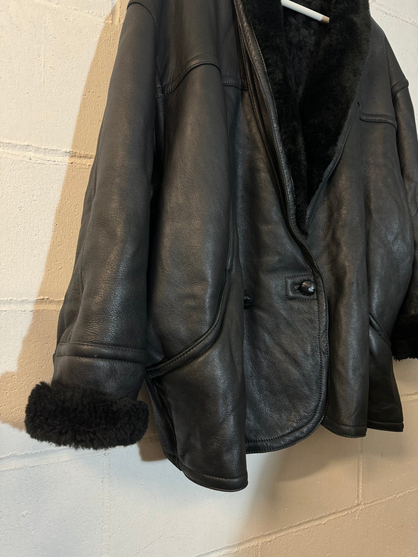 Montone Shearling 80s doppiopetto, in nappa, taglia 48it donna