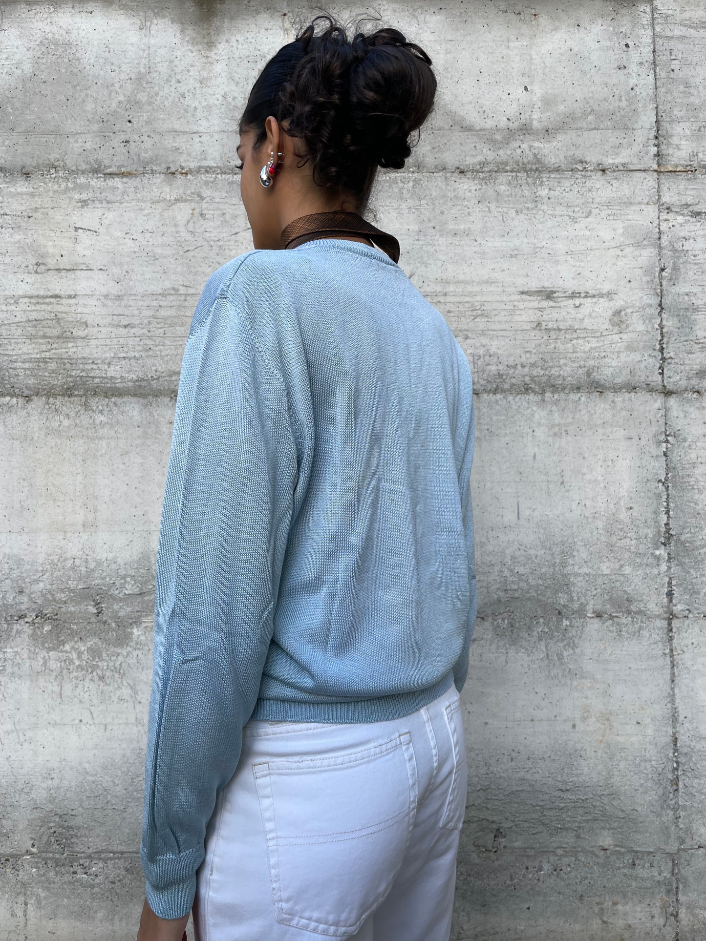 Maglioncino sartoriale 100% cotone scollo a V - taglia M