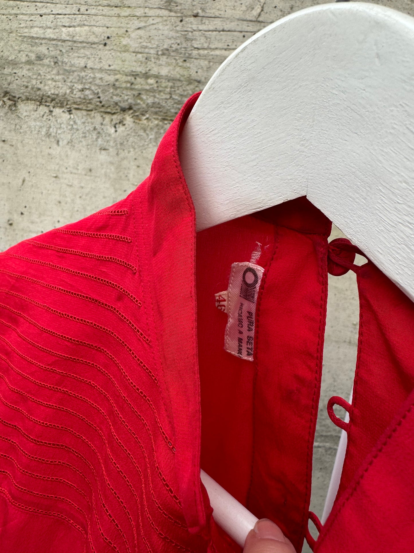 Blusa scivolata in pura seta cinese