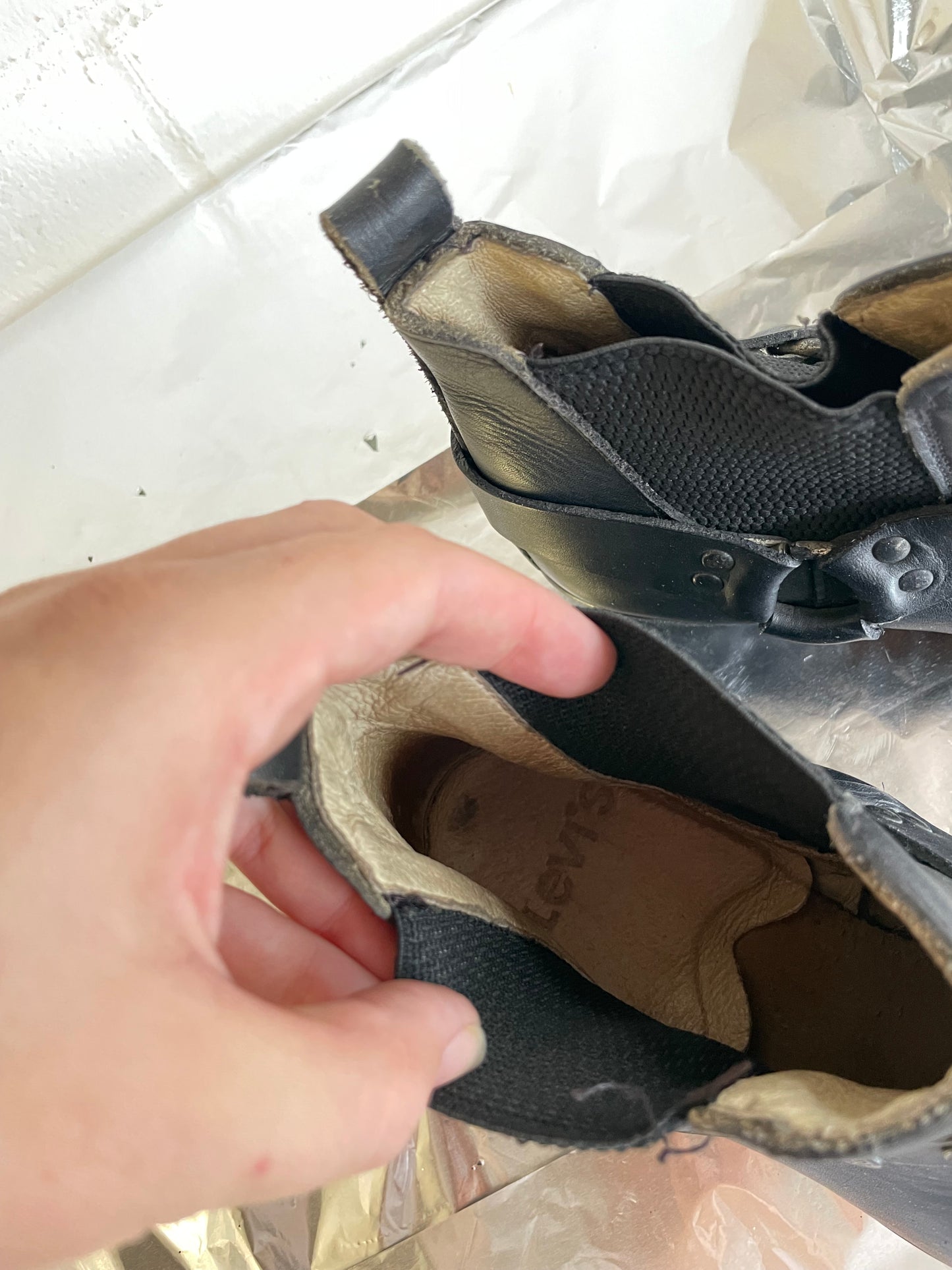 EU 38 - Kentucky boots bassi Levi's Strauss vera pelle neri