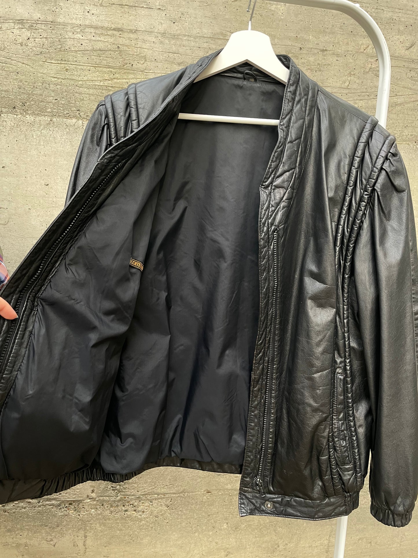 Bomber in vera pelle nero - taglia M