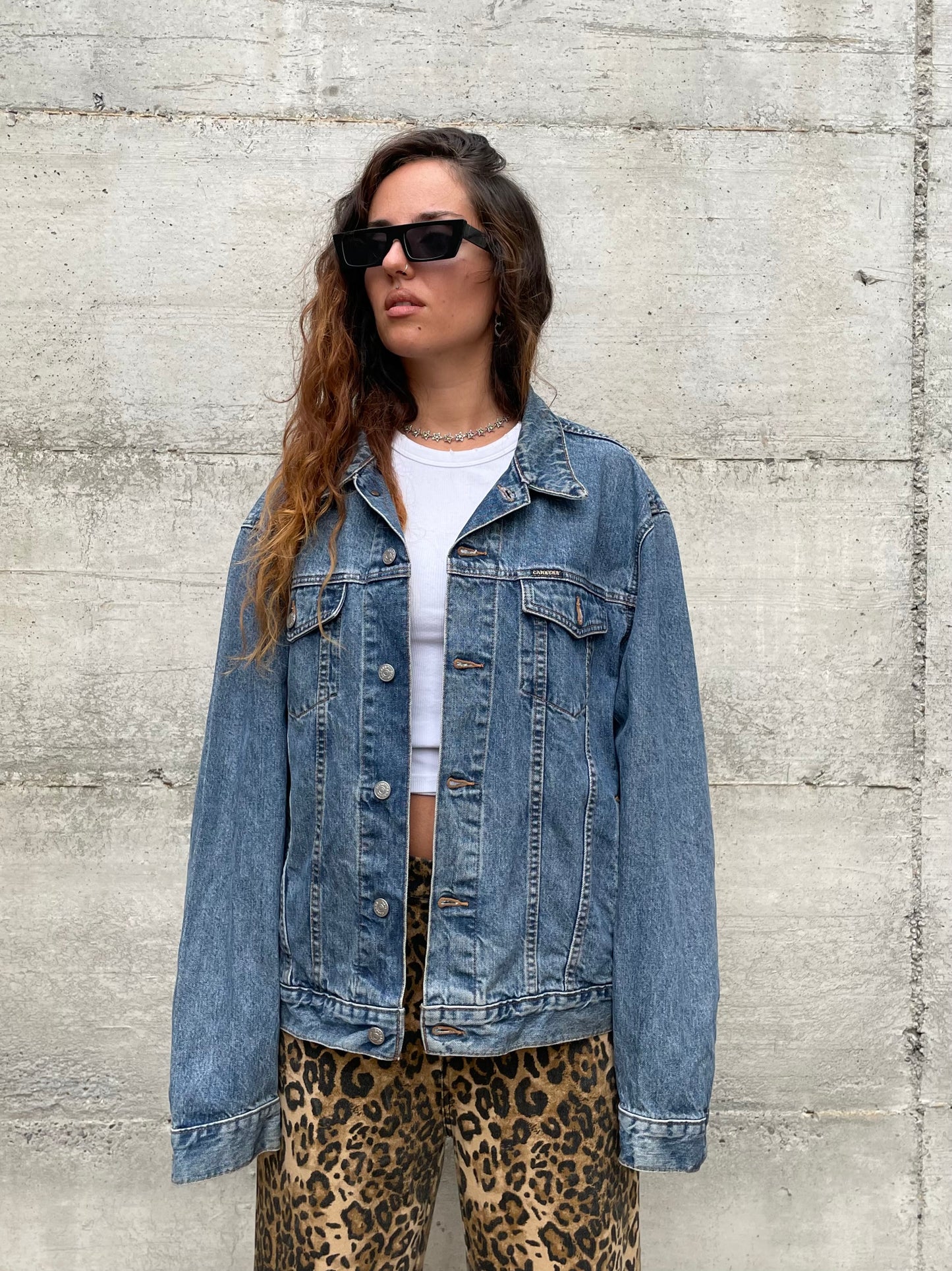 Giacca vintage denim Carrera, lavaggio medio, taglia XL