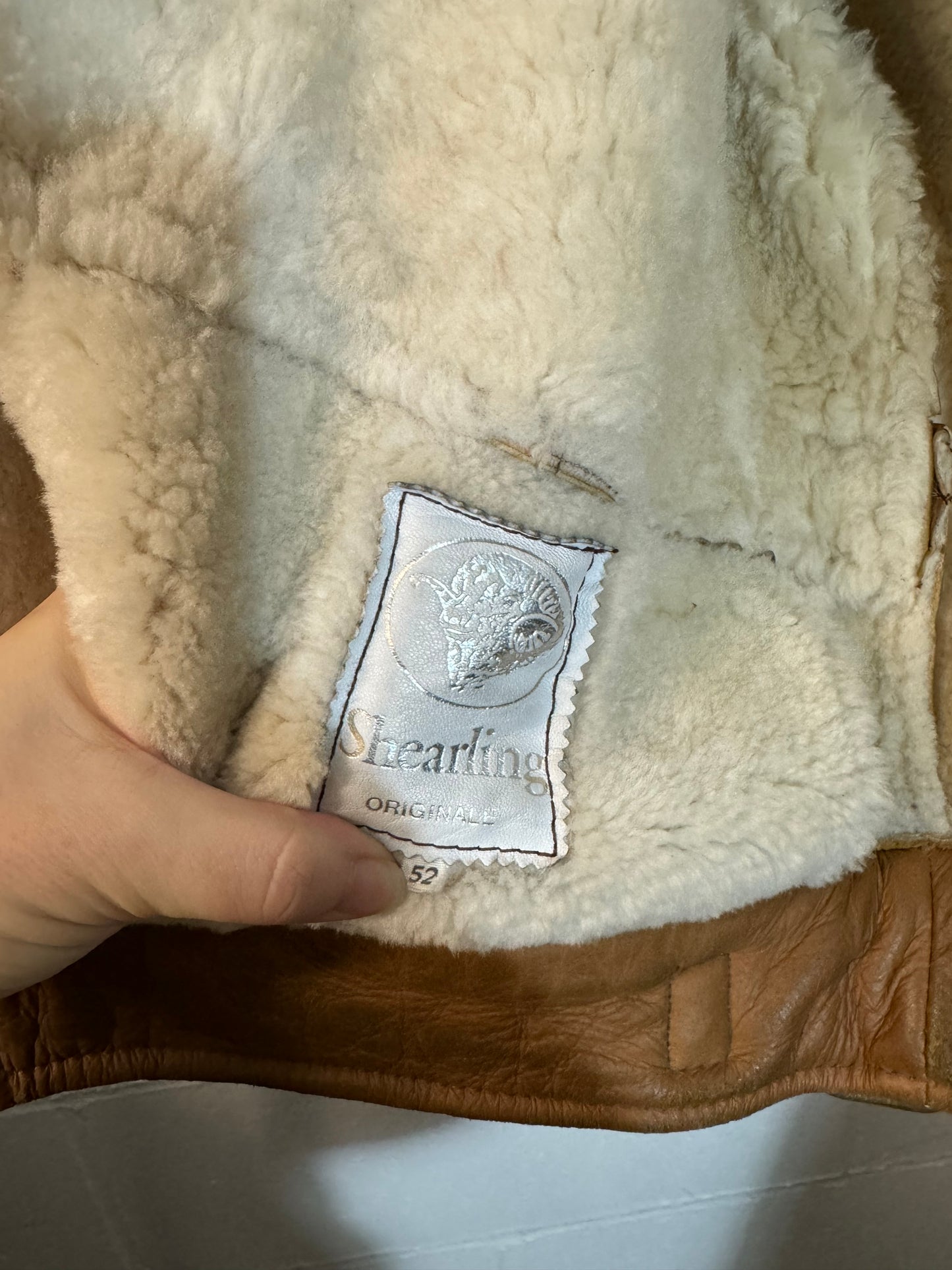 Bomber aviator Shearling caramello, taglia 52it uomo (L)