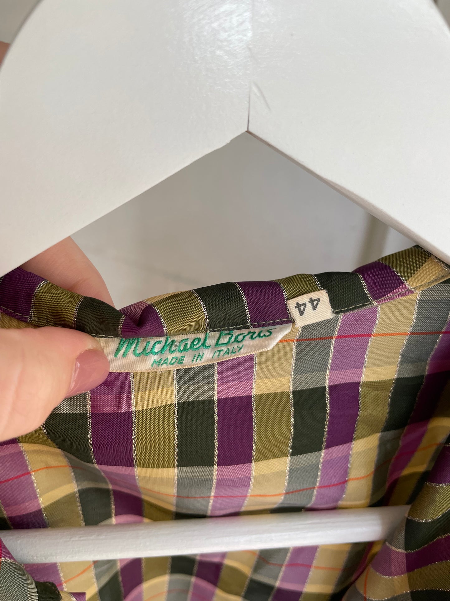 Blusa tartan con balze e filo di lurex - taglia 44