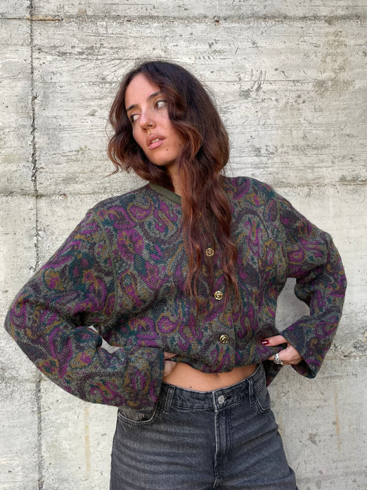 Cardigan Geiger in misto lana e mohair - taglia M/L