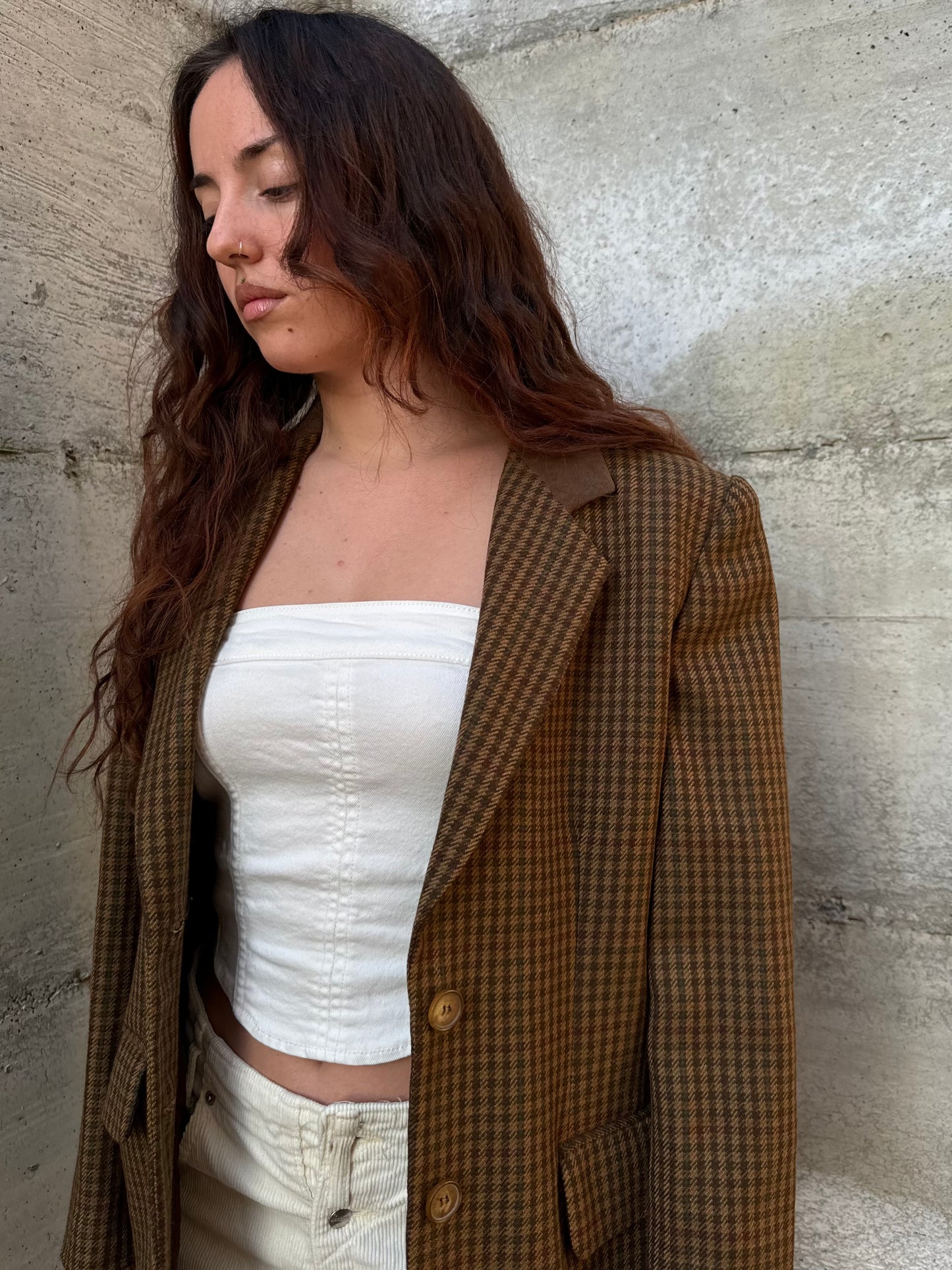 Blazer sartoriale donna in pura lana vergine, con colletto scamosciato