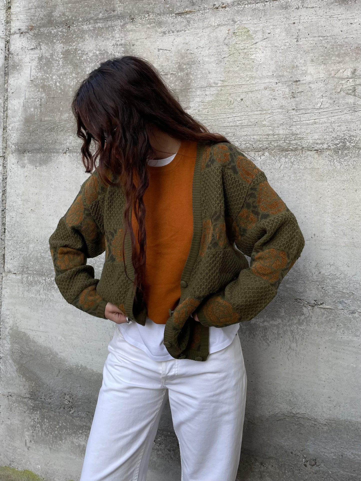 Cardigan fantasia oversize in misto lana