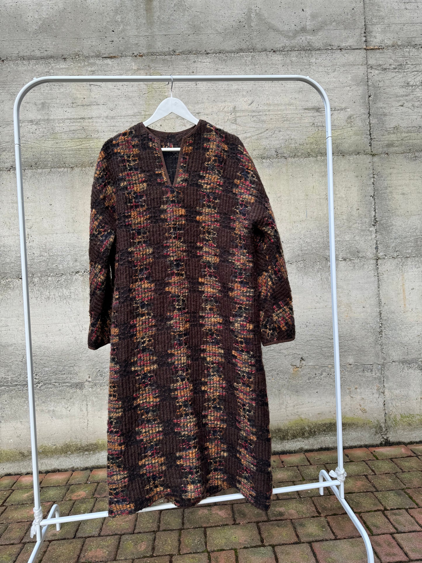 Maxi abito midi a tunica sartoriale in lana