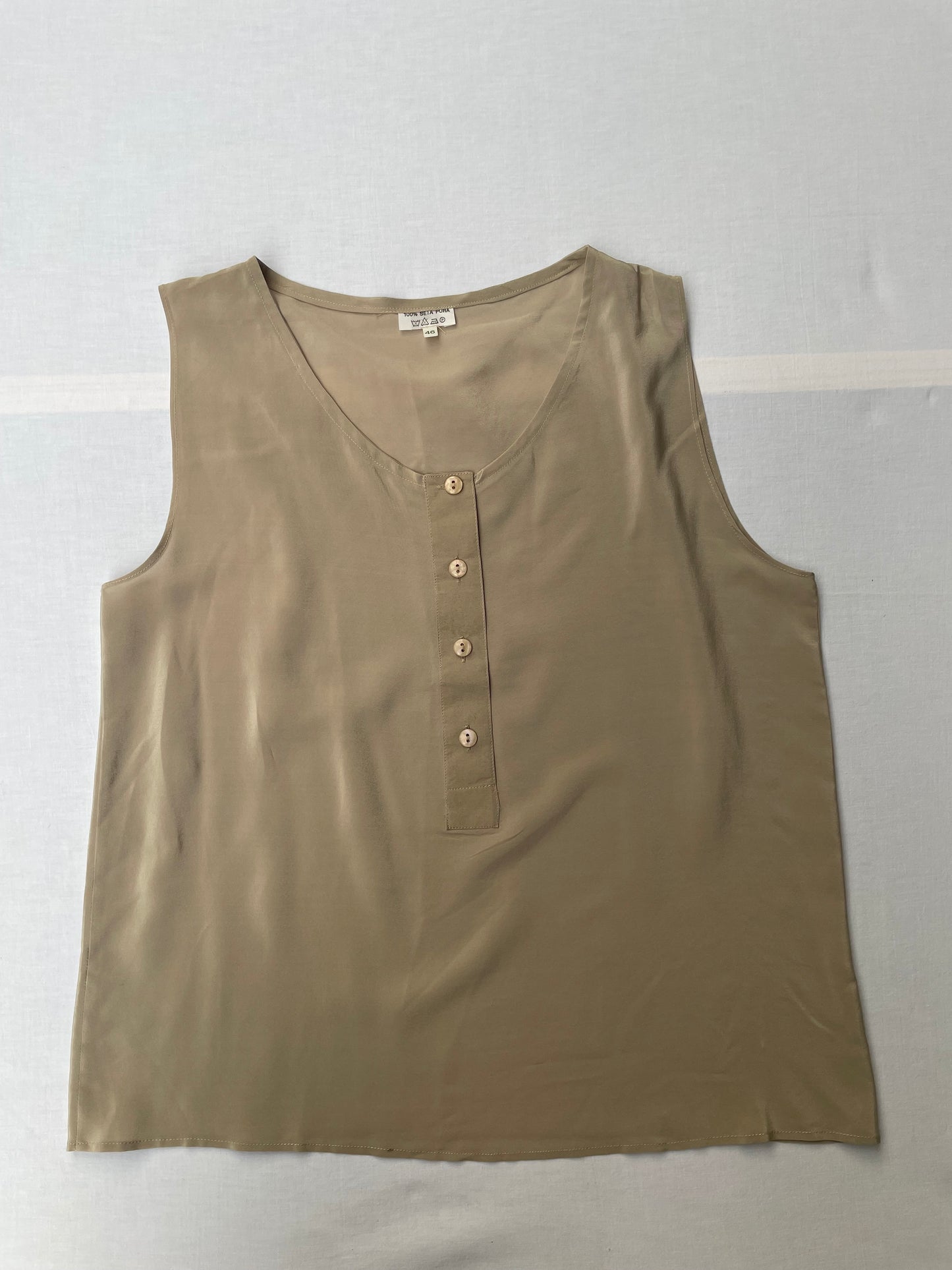 Top 100% seta beige - taglia M