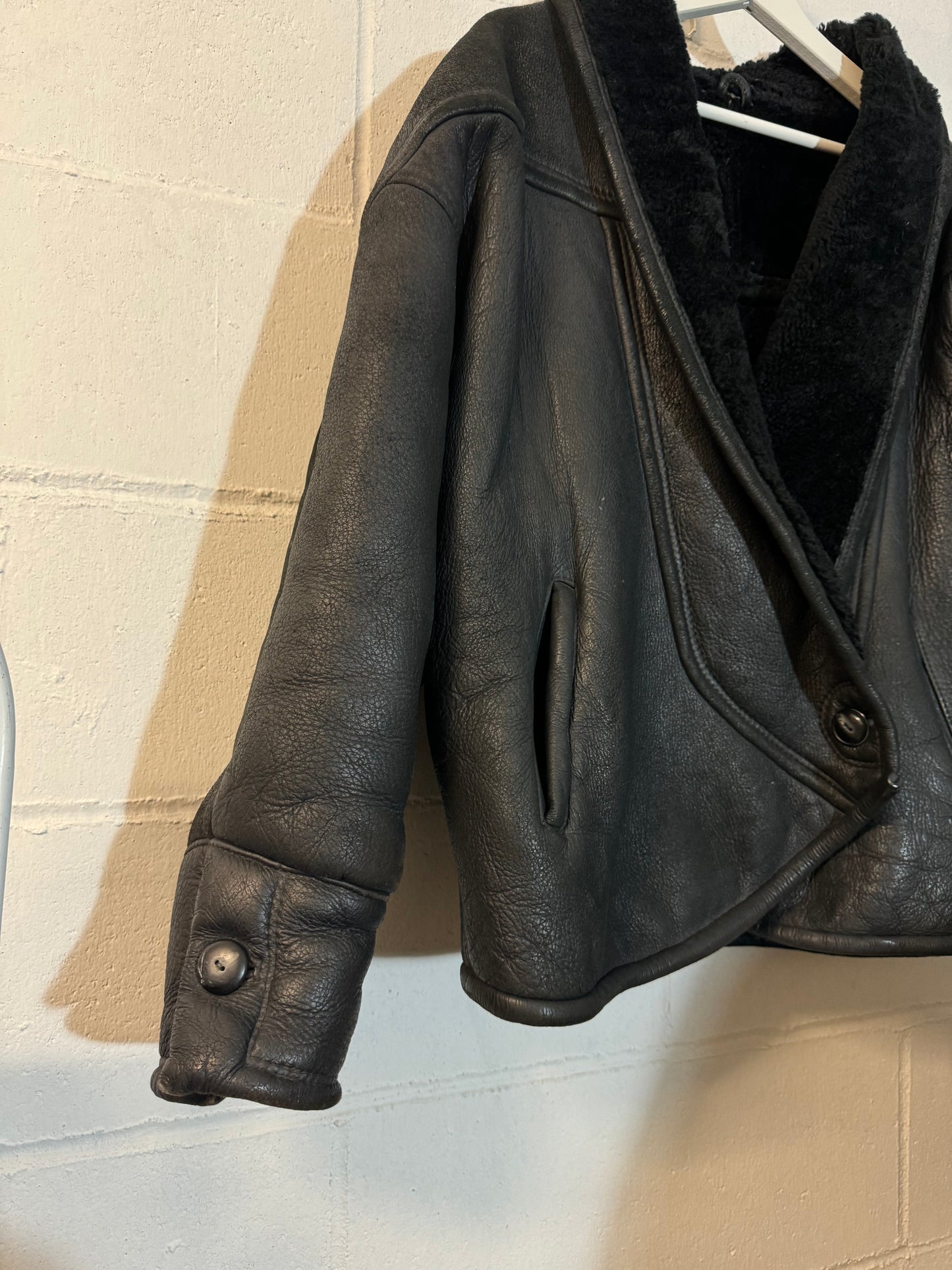 Montone Shearling cropped 80s, rara taglia 44it donna