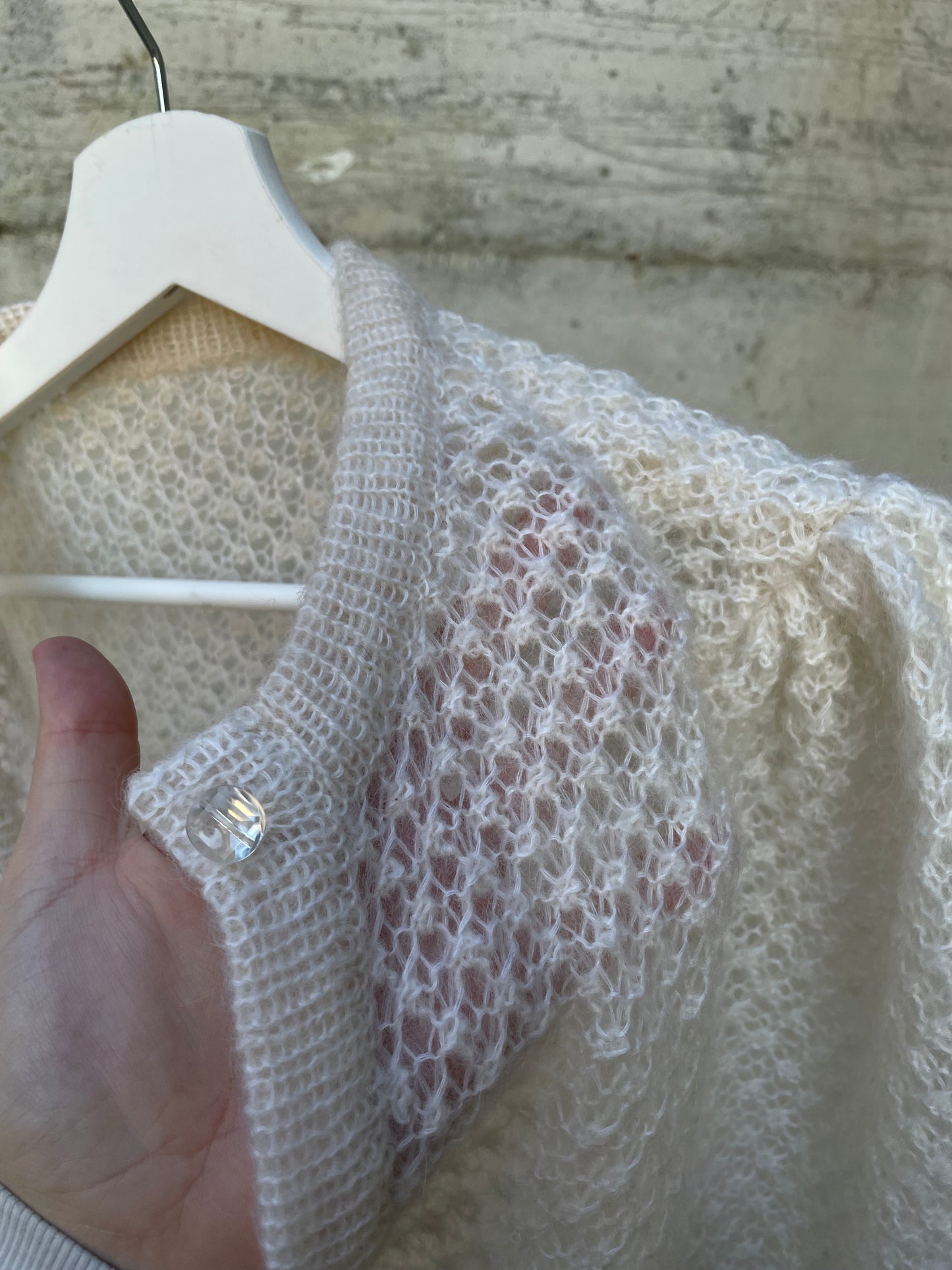 Cardigan romantico burro sartoriale, pura lana - taglia unica