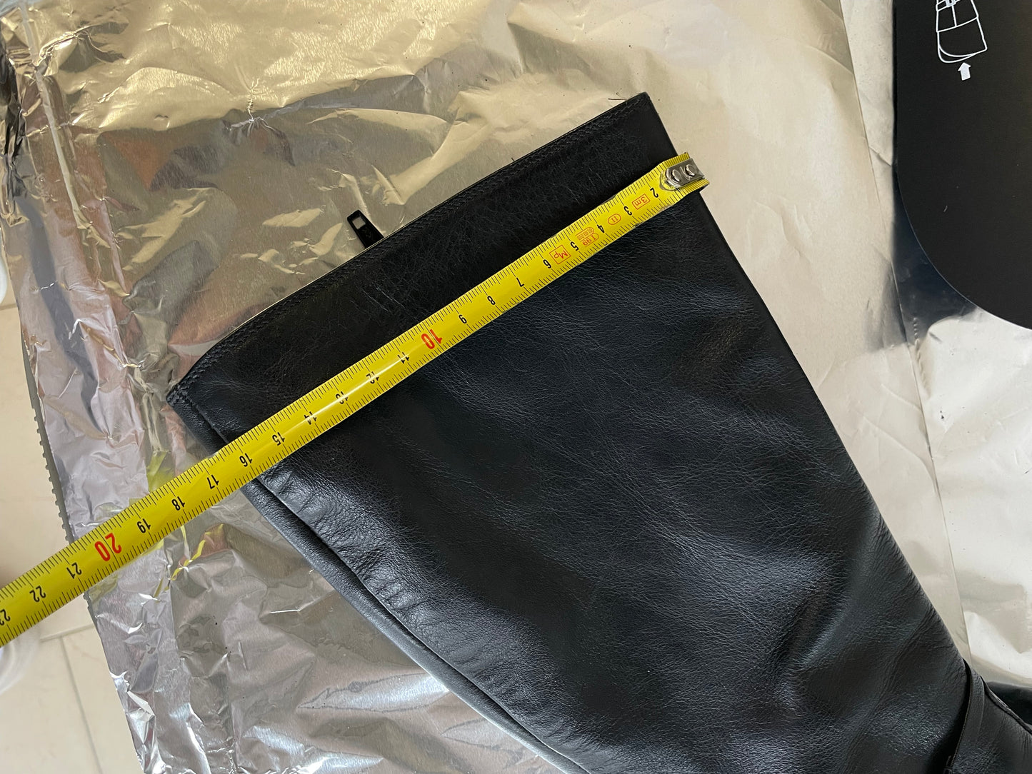 EU 39 - Stivale vintage vera pelle nero a punta, tacco 8cm