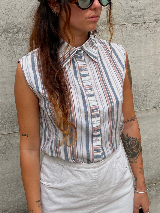 Top polo stripes in cotone - taglia M